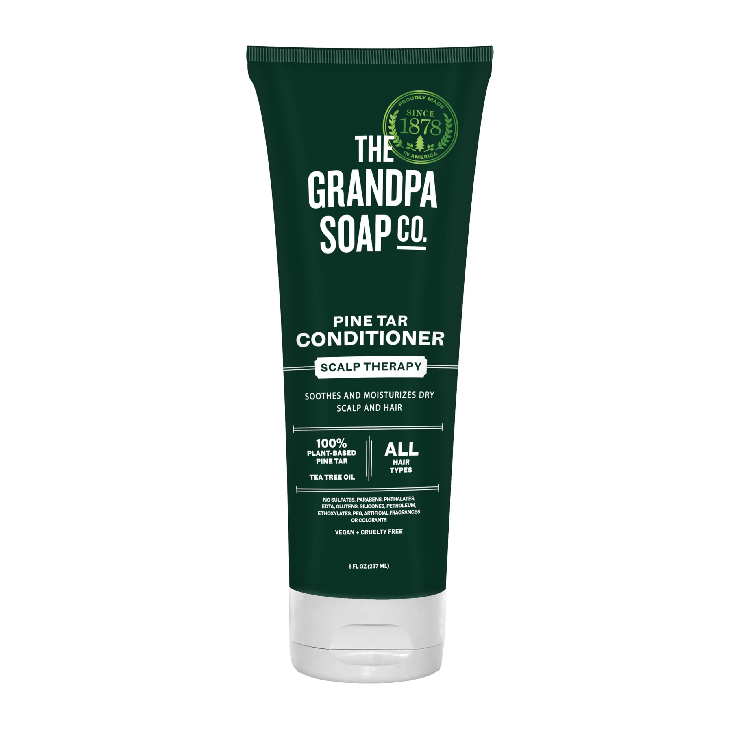 The Grandpa Soap Company Pine Tar Conditioner - Sooths and Moisturizes Dry Scalp, With Pine Tar and Tea Tree Oil, All Hair Types