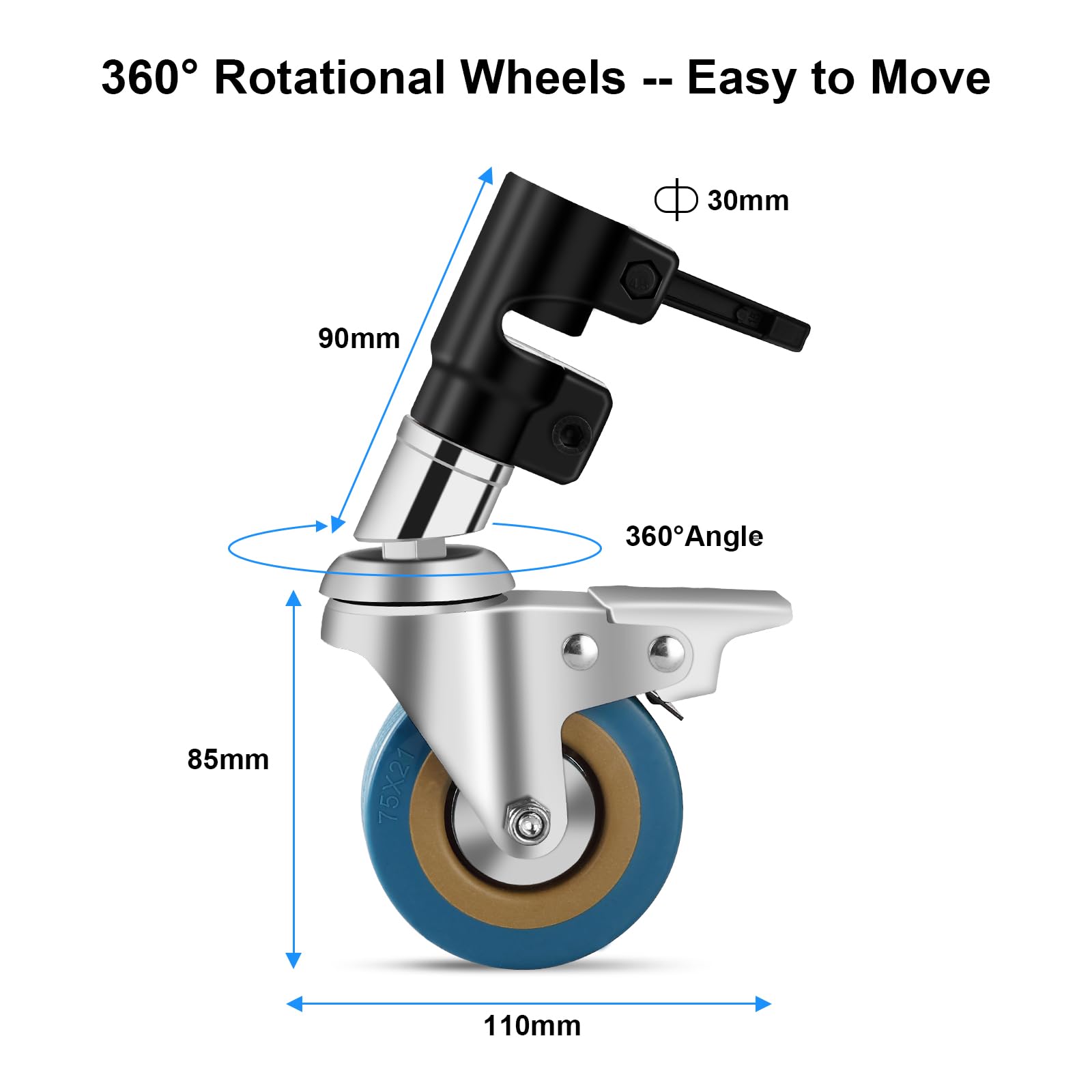 Soonpho Heavy Duty C Stand 11.3ft with Boom Arm & Wheels - Sturdy Stainless Steel Light Stand for Photography, Reflectors, Softboxes