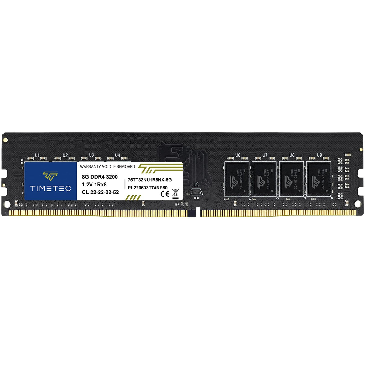 Timetec 8Gb Ddr4 3200Mhz (Or 2933Mhz Or 2666Mhz) Pc4 25600 Cl22 1.2V Non Ecc Unbuffered 1Rx8 Single Rank 288 Pin Udimm Desktop P