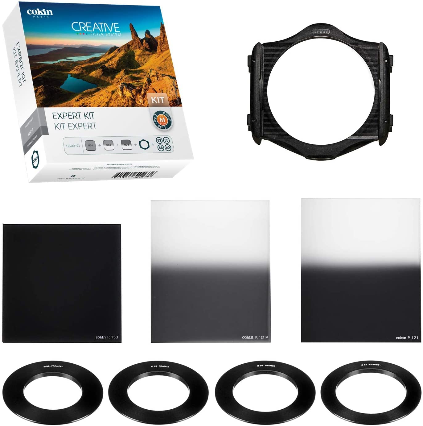 Cokin Expert Nd Creative Kit   Includes M (P) Series Filter Holder, 2 Stop Nd (153), Gnd 2 Stop (121M), Gnd 3 Stop Hard (121), 4