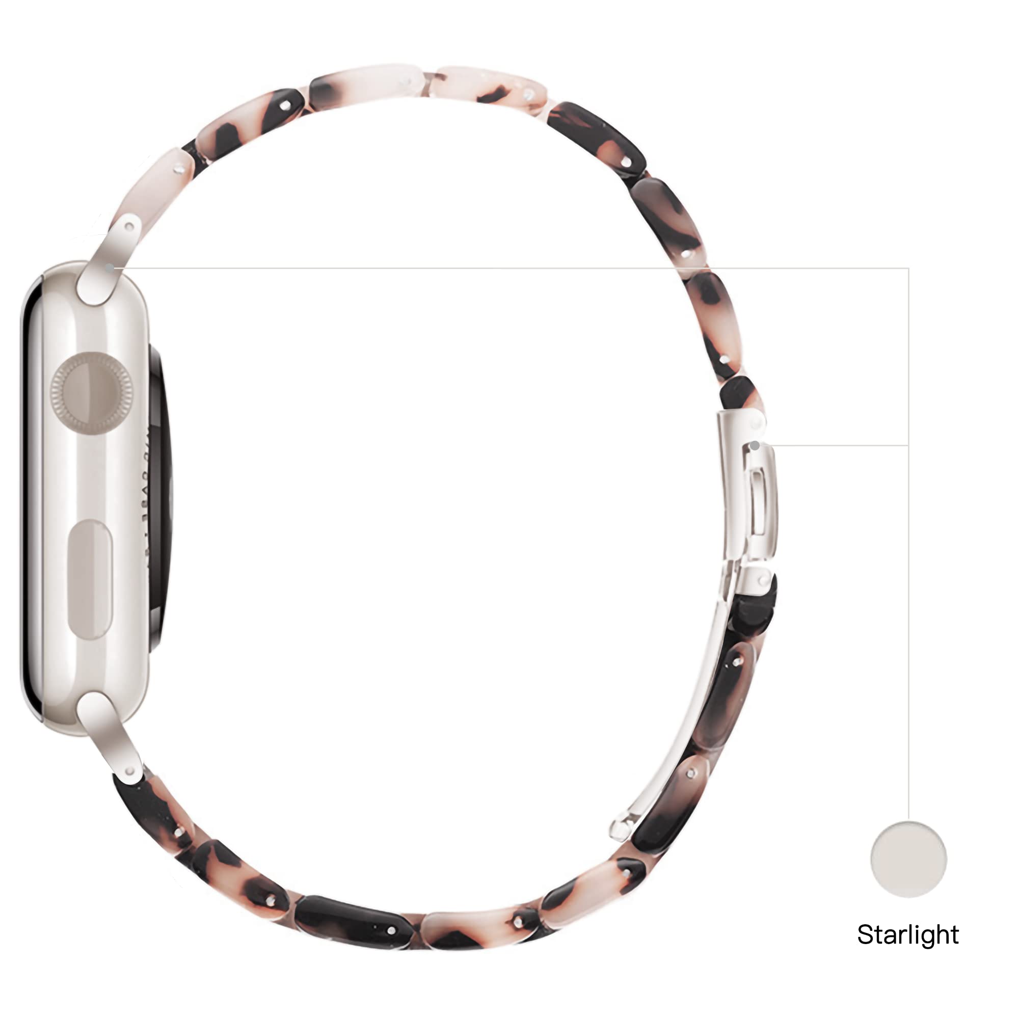 Light Apple Watch Band Fashion Resin Apple Watch Series 10 Series 9 Series 8 Band,Iwacth Bands,Apple Watch Bands For Women,Compa