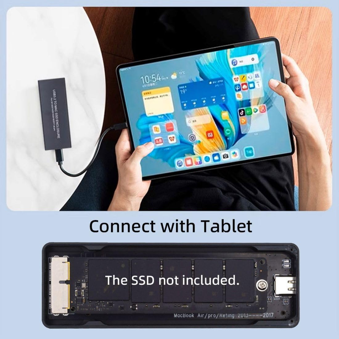 Chenyang 12+16Pin Mac Ssd To Usb 3.2 Gen 2X2 20Gbps Mobile Hdd Case Enclosure Adapter For Mac Air Pro 2013 2014 2015 2016 Ssd