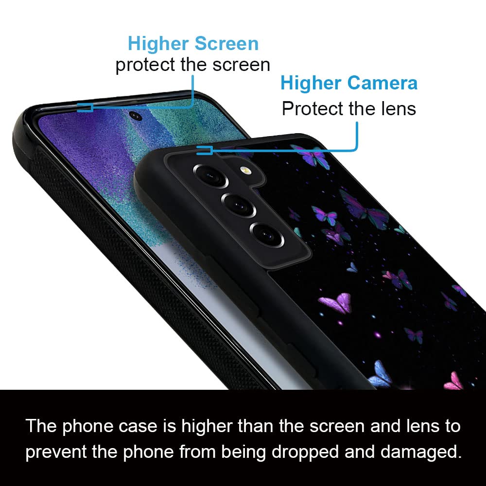 ZHEGAILIAN Compatible with Samsung Galaxy S23 Case, Bunnies Colorful Butterfly Shockproof Non-Slip TPU Bumper Cover 6.1 inch