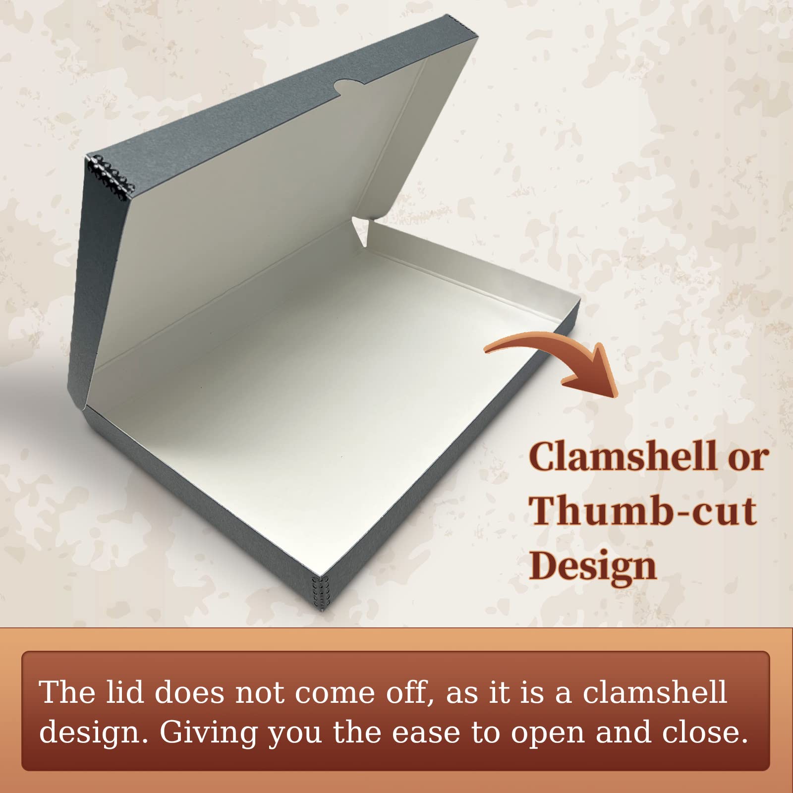 Golden State Art, Archival Folio Storage Box 11X17, Clamshell Design With Metal Edge, Preserve And Store Photos Documents Cards Prints Arts And Crafts Diy, Gray