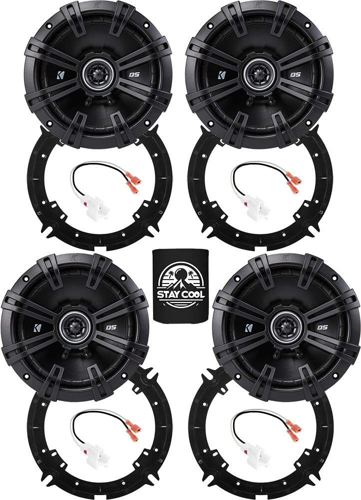 KICKER Speakers 6.5 inch for Hyundai Elantra 2011-2016 Upgrade Kit - 4 Pack of DS Series with Adapters and Harness, Coaxial 6 1/