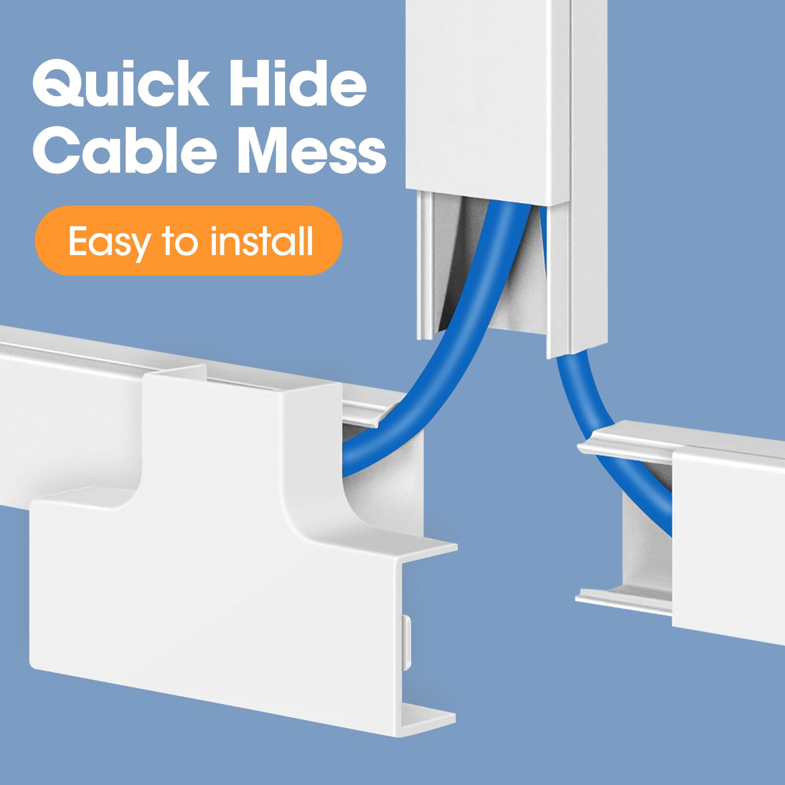 315In Cord Hider Kit, Paintable Cable Raceway, Cord Covers For Wires On Wall, Cord Hider For Wall Mount Tv, Tv Cable Hider Wall
