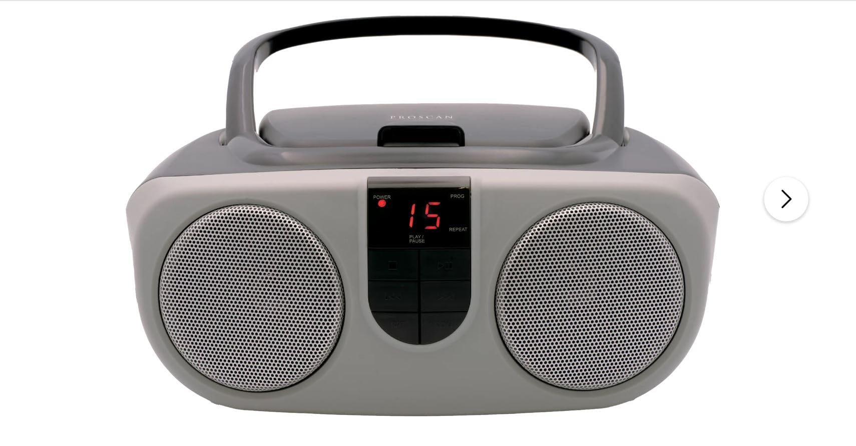 Proscan Portable CD Player with AM/FM Radio, Boombox (Silver)