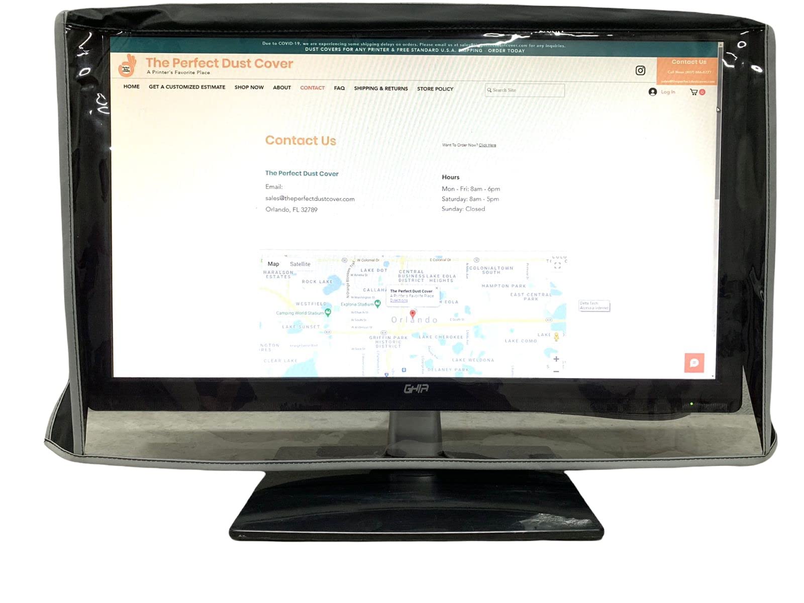 The Perfect Dust Cover Llc Perfect Dust Cover, Black Nylon Cover Clear Front Compatible 24 Inch Led/Lcd Monitors, Anti Static, Waterproof Cover Dimensions 23''W X 3''D X 16''H By Perfect Dust Cover