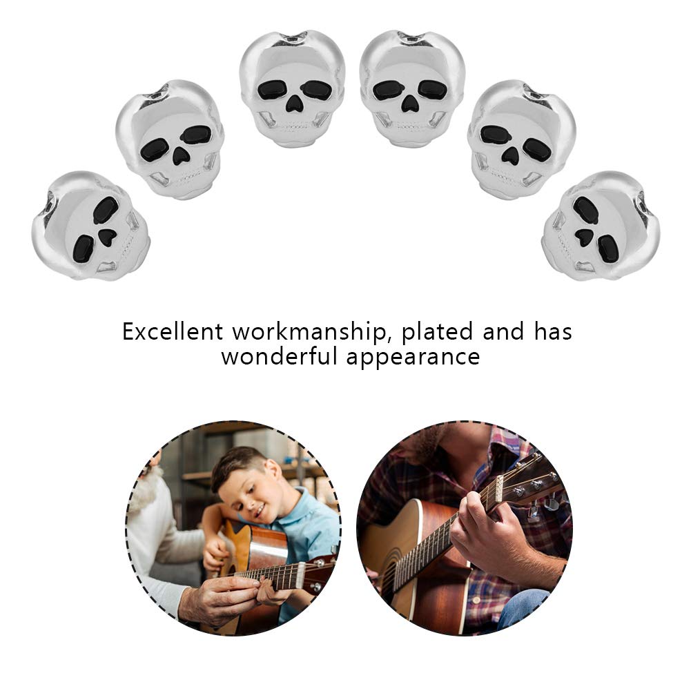 6Pcs Tuning Peg , Tuning Key Button Heads For Folk, Electric And Acoustic Guitar(Sliver)