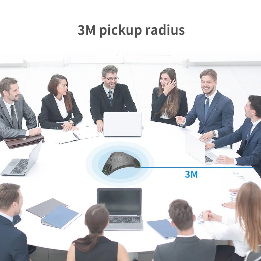 Trusbee Conference Speaker And Microphone,360 Omnidirectional Usb Speakerphone Microphone, Clear Voice Pickup, Noise Reduction C