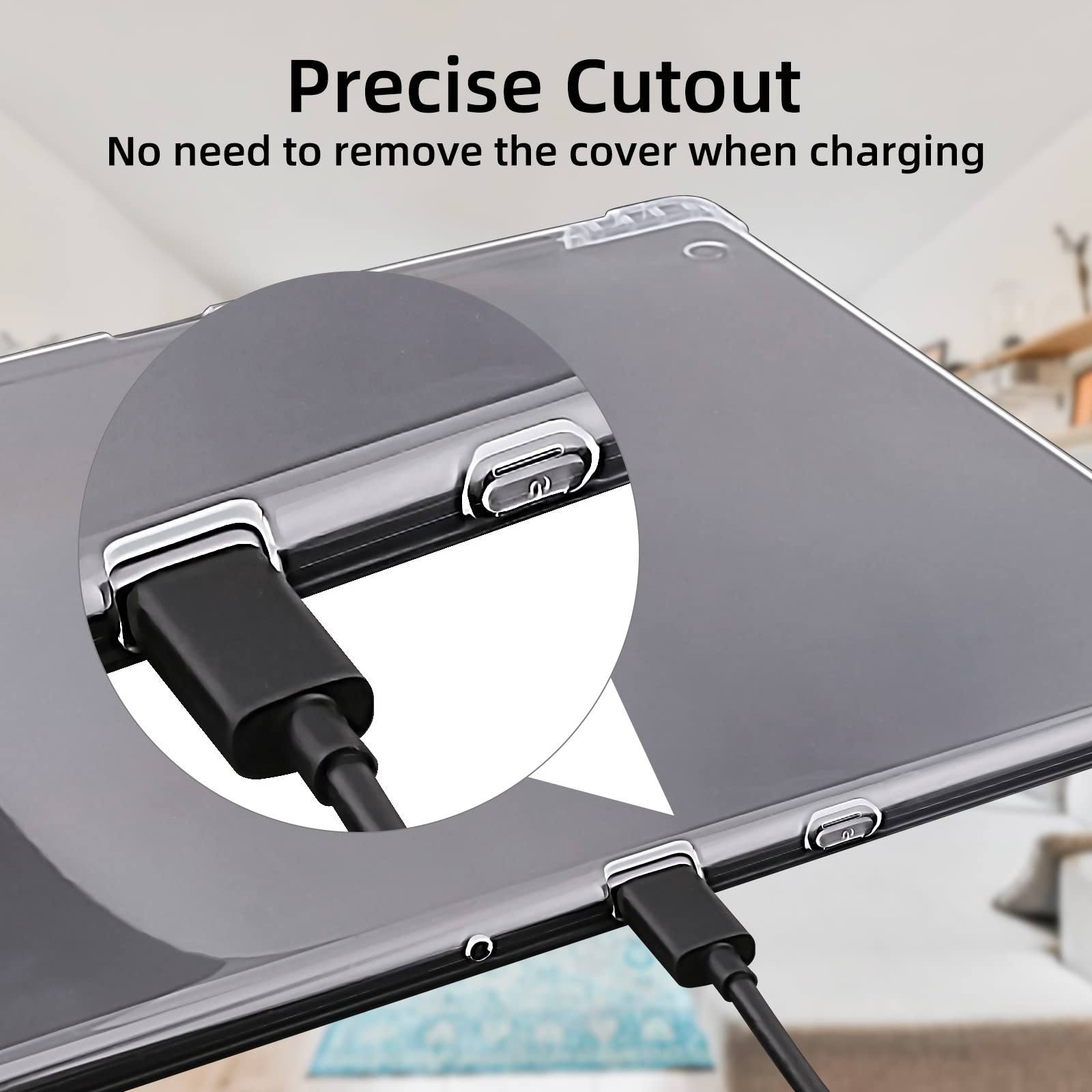 Walnew Clear Case For 10.2 Inch Kindle Scribe With Pen Holder, C4A6T4 Soft Transparent Tpu Cover With Enhanced Corners For 10.2