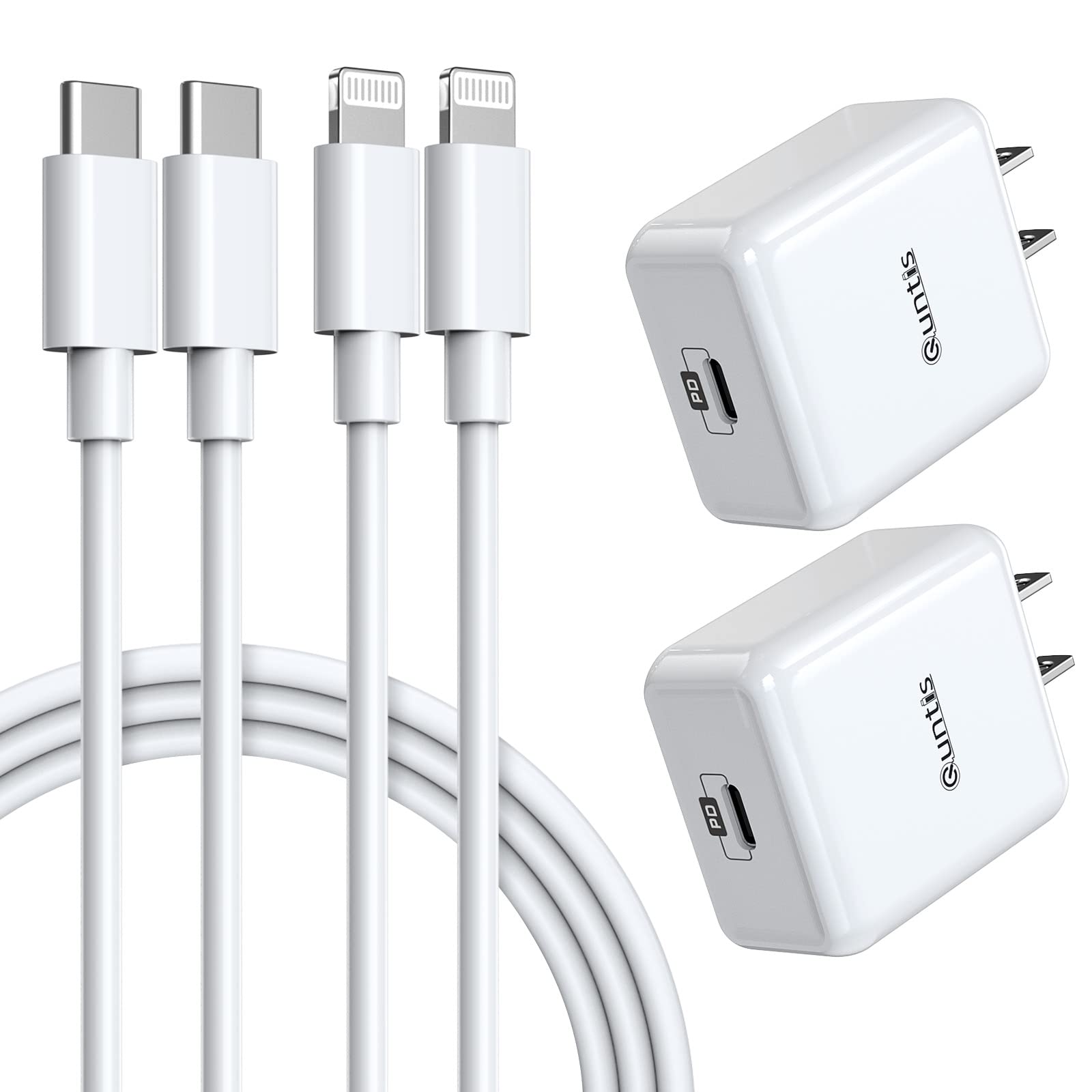 Iphone Super Fast Charger [Apple Mfi Certified], Quntis 2Pack 20W Iphone High Speed Type C Rapid Charger Plug With 6Ft C To Ligh