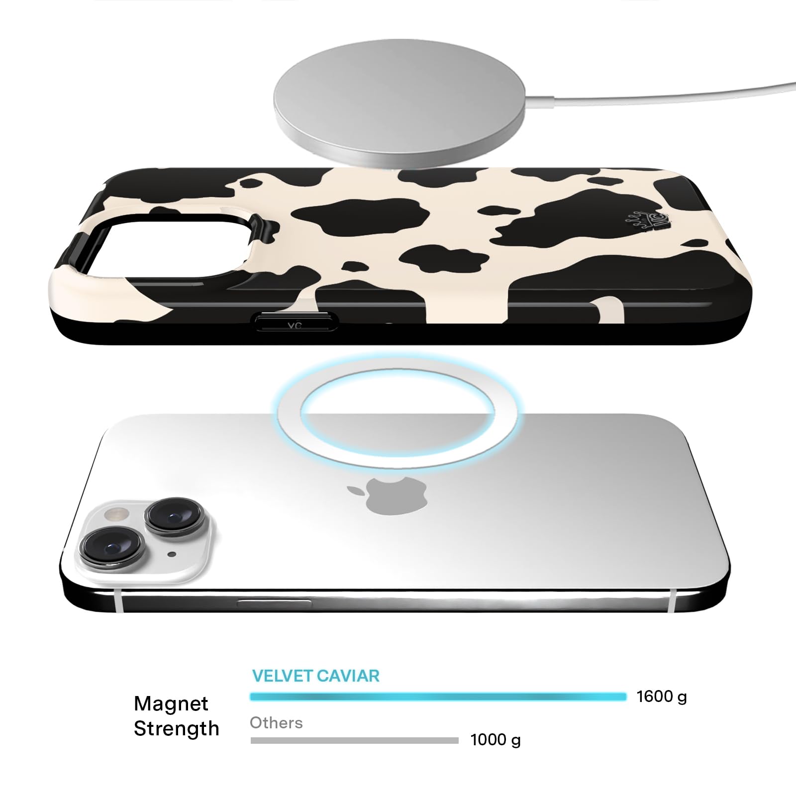 Velvet Caviar Compatible With Magsafe Iphone 15 Plus Case   Cow Print