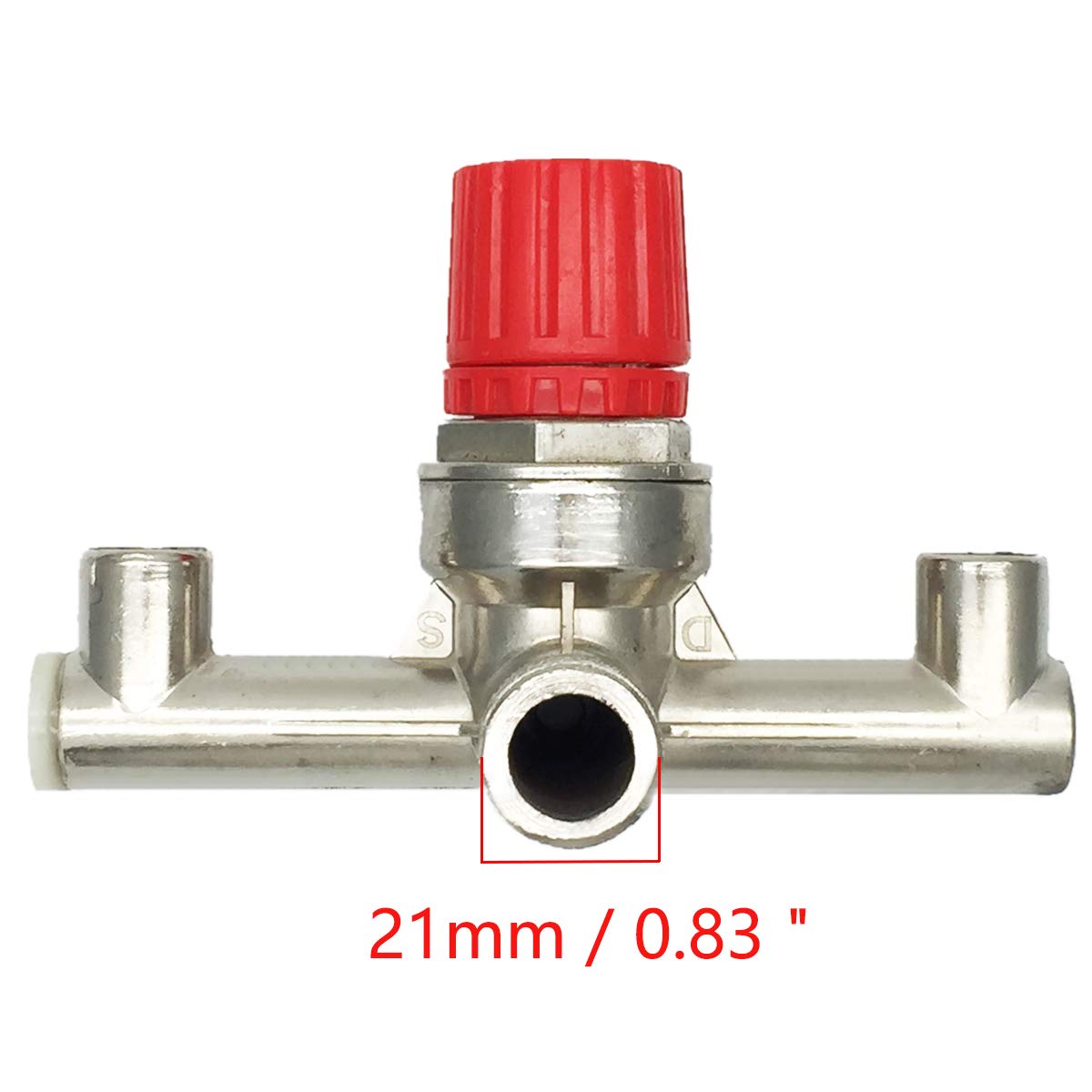 Comok Double Outlet Tube Zinc Alloy Air Compressor Fittings Red Cap Regulator Pressure Valve Switch Manifold Part Accessories