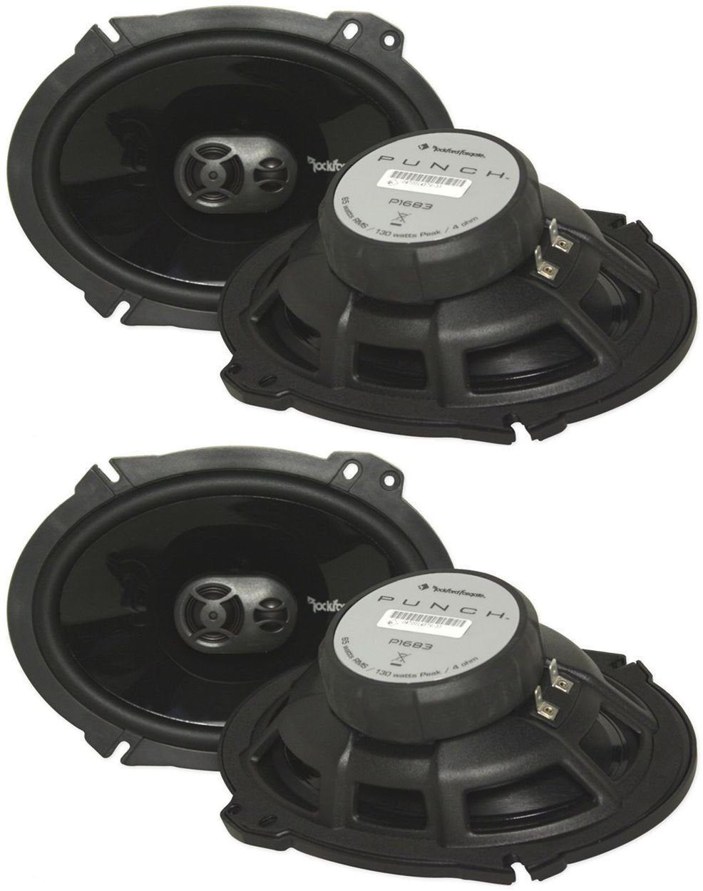 2 Pairs Of Rockford Fosgate P1683 130W 6'X8' 3 Way Car Stereo Speakers 6X8 Punch