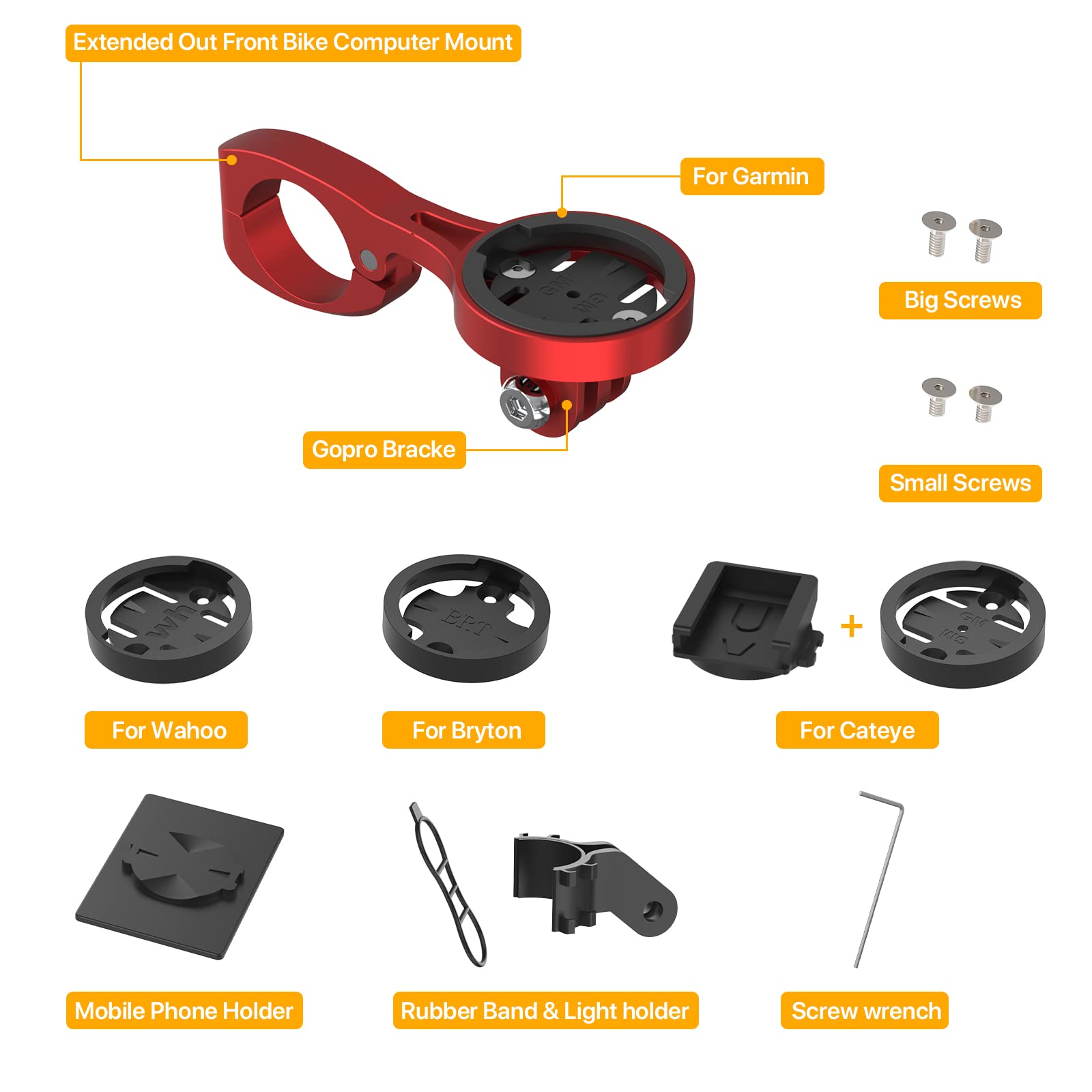 Aero Bars Mount   Garmin Bike Computer Mount For Garmin Edge, Compatible With Bike Gps Computer,Wahoo,Bryton,Cateye,Gopro Full R