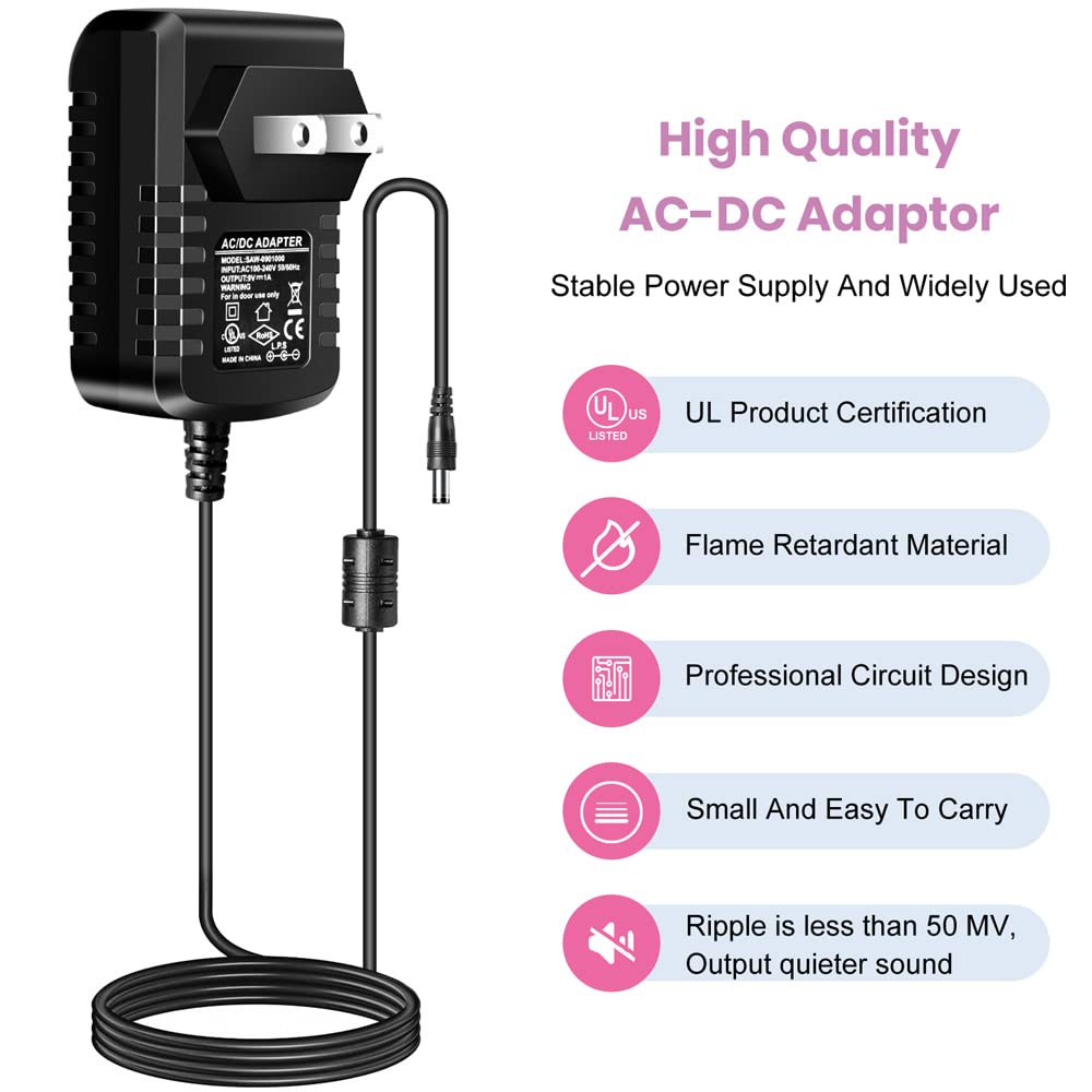 Pigtone Guitar Pedal Power Supply Adapter 9V Dc  1A(1000Ma Effect Pedal Power Supply With 1To8 Guitar Daisy Chain