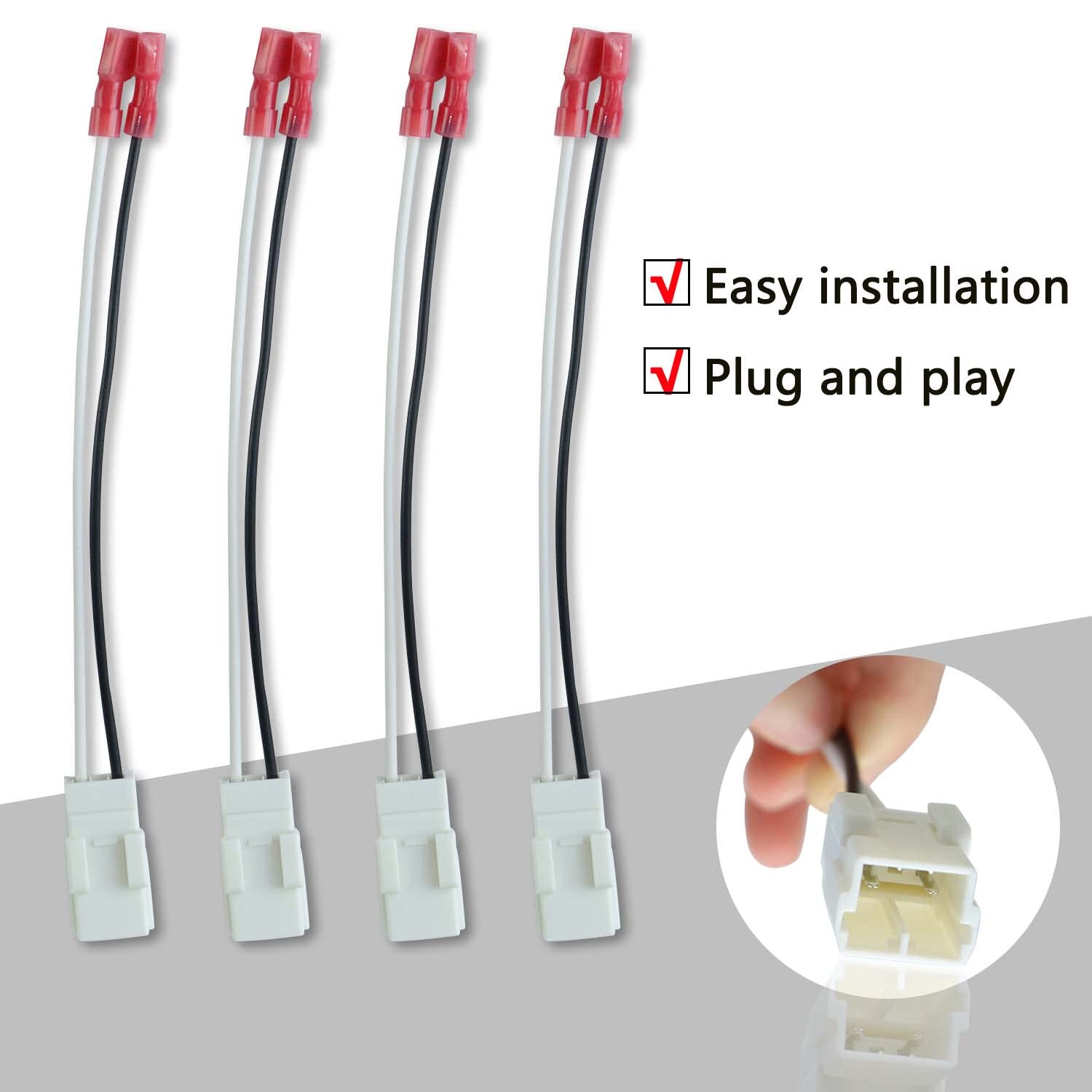 4 Pack Speaker Harness For Jeep Dodge Chrysler Models Front Rear Door Speaker Wiring Harness Adapter 72 6514   Door Speaker Repl