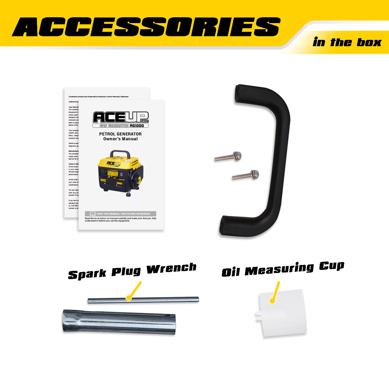 Aceup Energy 1,200W Gas-Powered Generator, Small Portable Generator Camping Ultralight, Epa & Carb Compliant