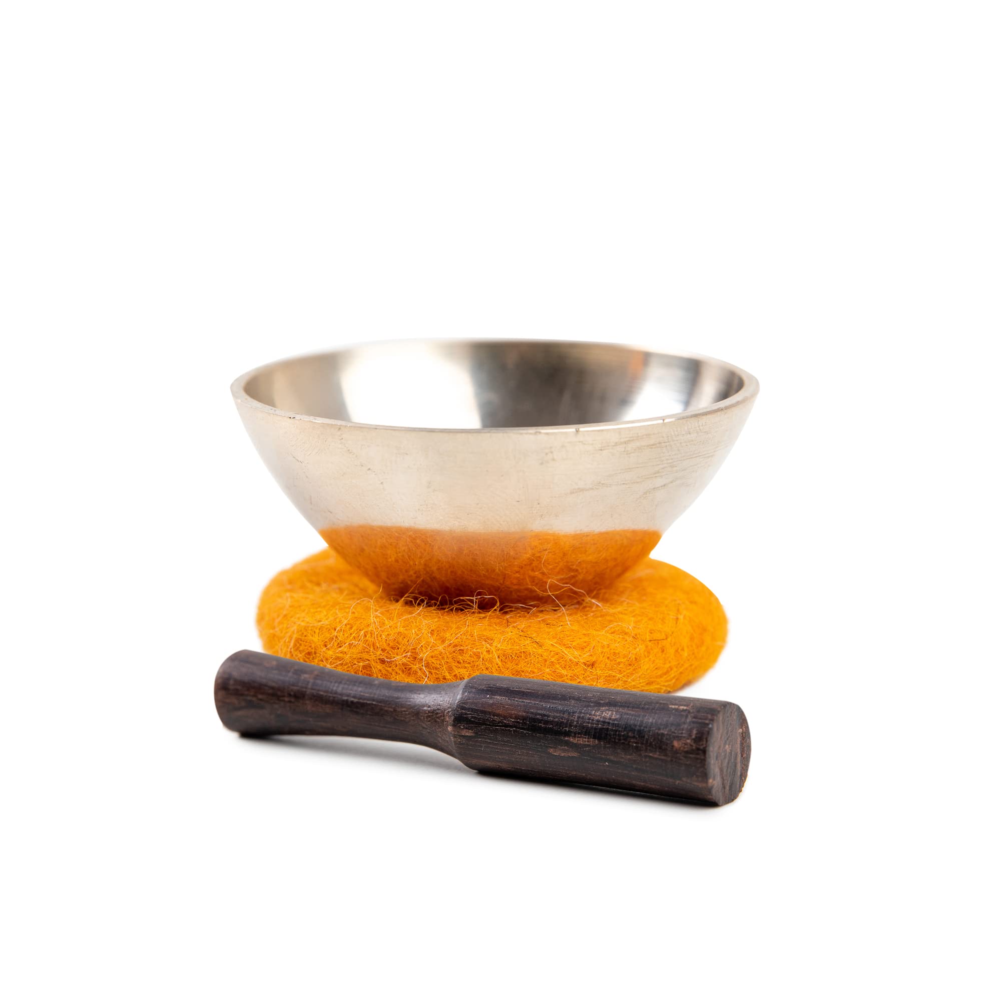 Mini Tibetan Singing Bowl Set   Cute Yoga Gift | Easy To Carry | Unique Sound Bowl Made Of Bronze, Authentic Handcrafted Small S
