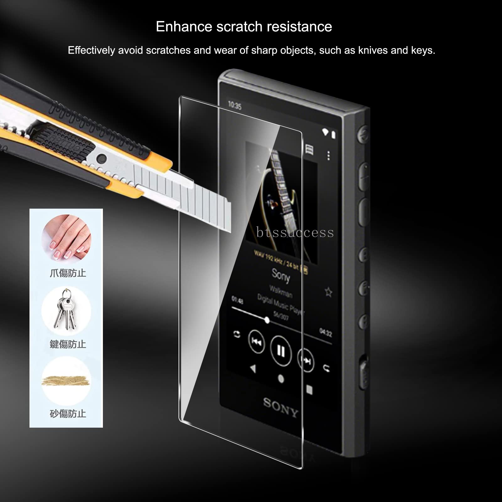 Audiopartner 9H Scratch Proof Premium Front Lcd Screen Protector Guard Tempered Glass Protective Film For Sony Walkman Nw A300 S