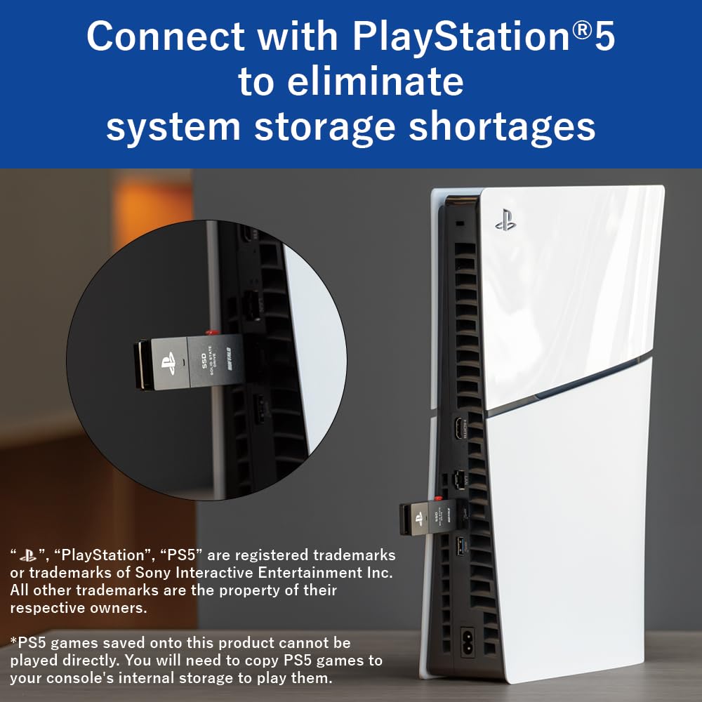 Buffalo External Ssd 1.0Tb   Officially Licensed Product, Compatible With Ps5 Consoles / Ps4 Consoles   Usb3.2 Gen2 Type A Compa