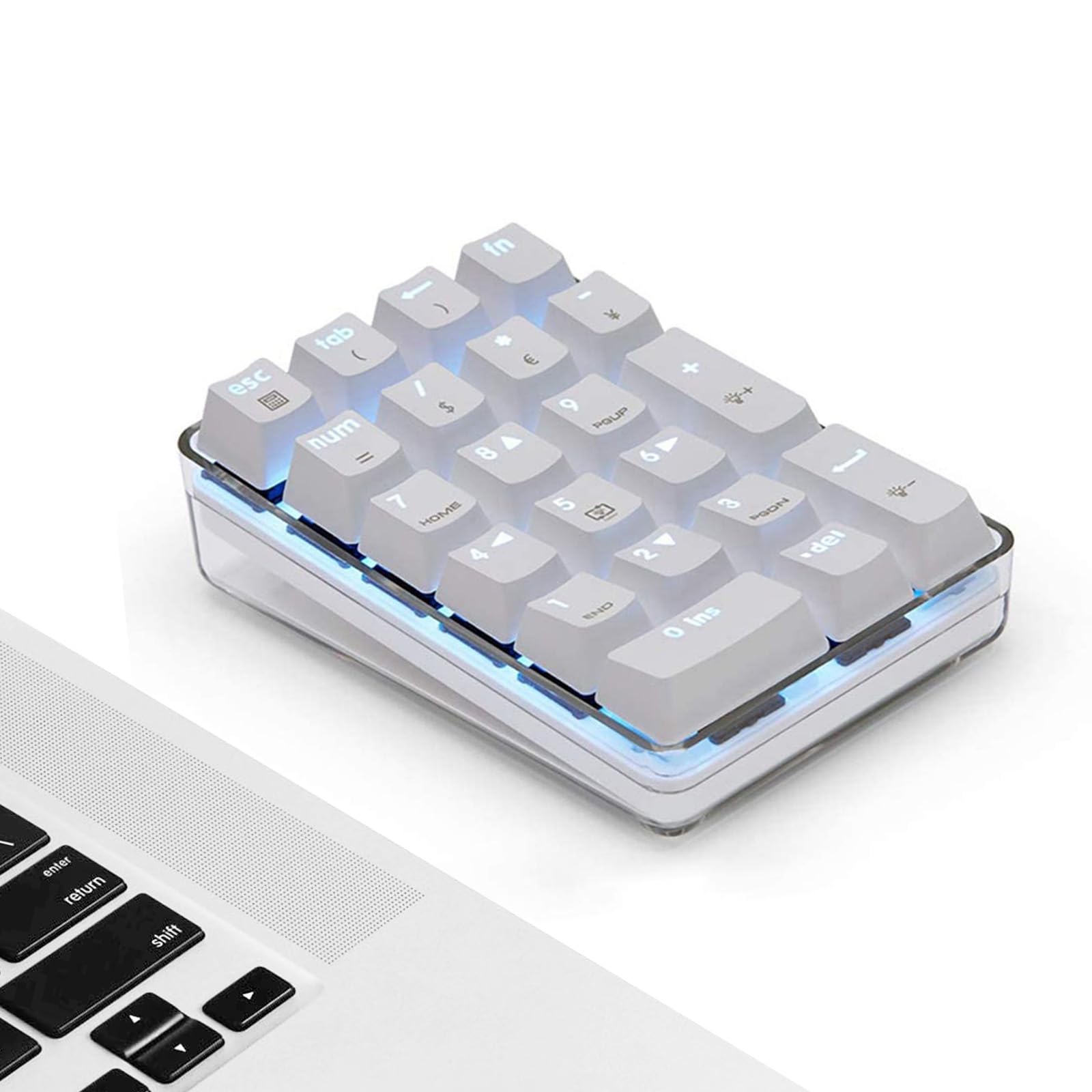 Magicforce Number Pad, Mechanical Usb Wired Numeric Keypad With Blue Led Backlit 21Key Numpad For Laptop Desktop Computer Pc (B