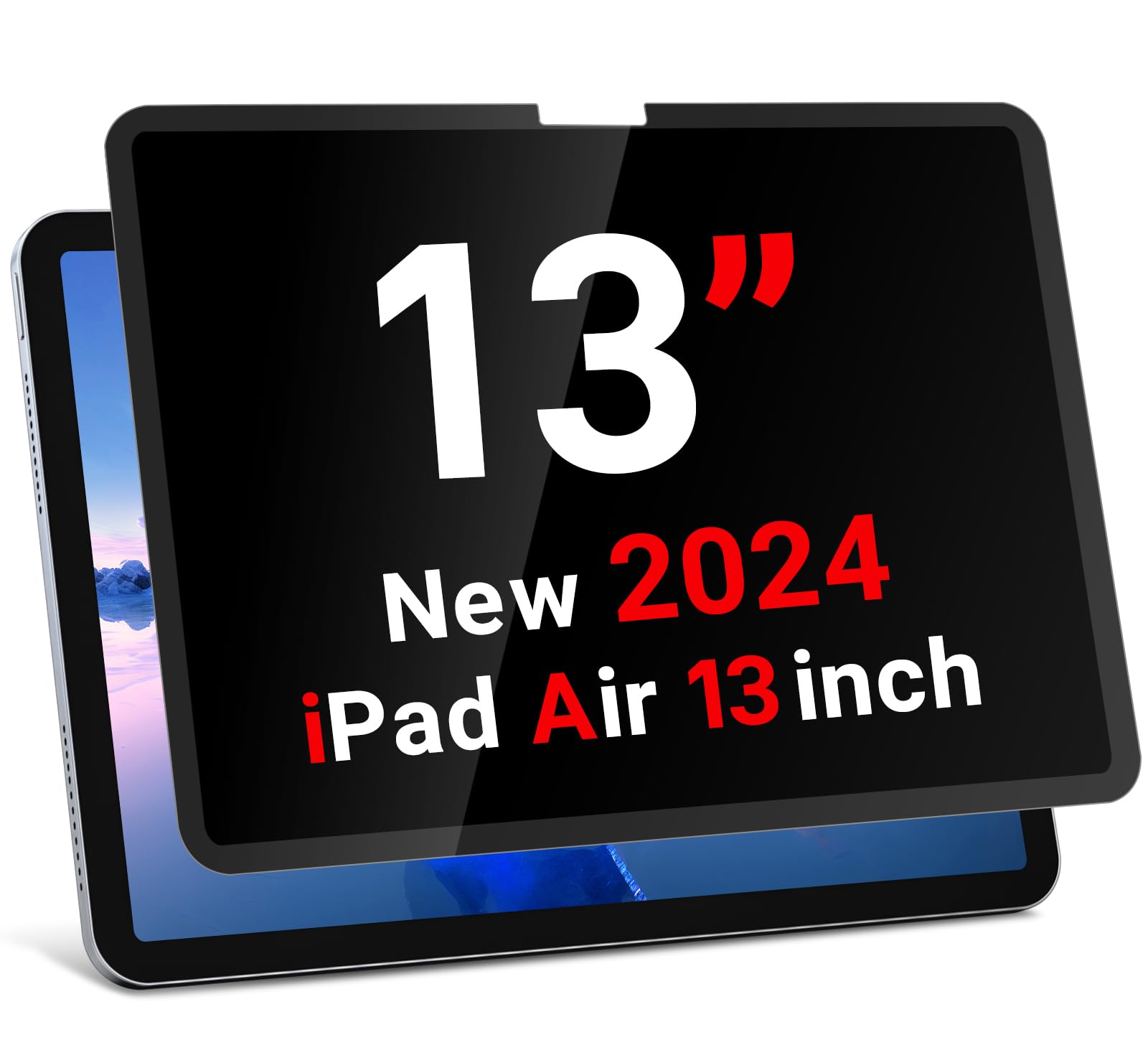 Zoegaa Ipad Air 13 Inch Privacy Screen (2024 M2 Chip), Removable & Reusable Ipad Air 13 Inch Screen Protector, Anti Spy Privacy 