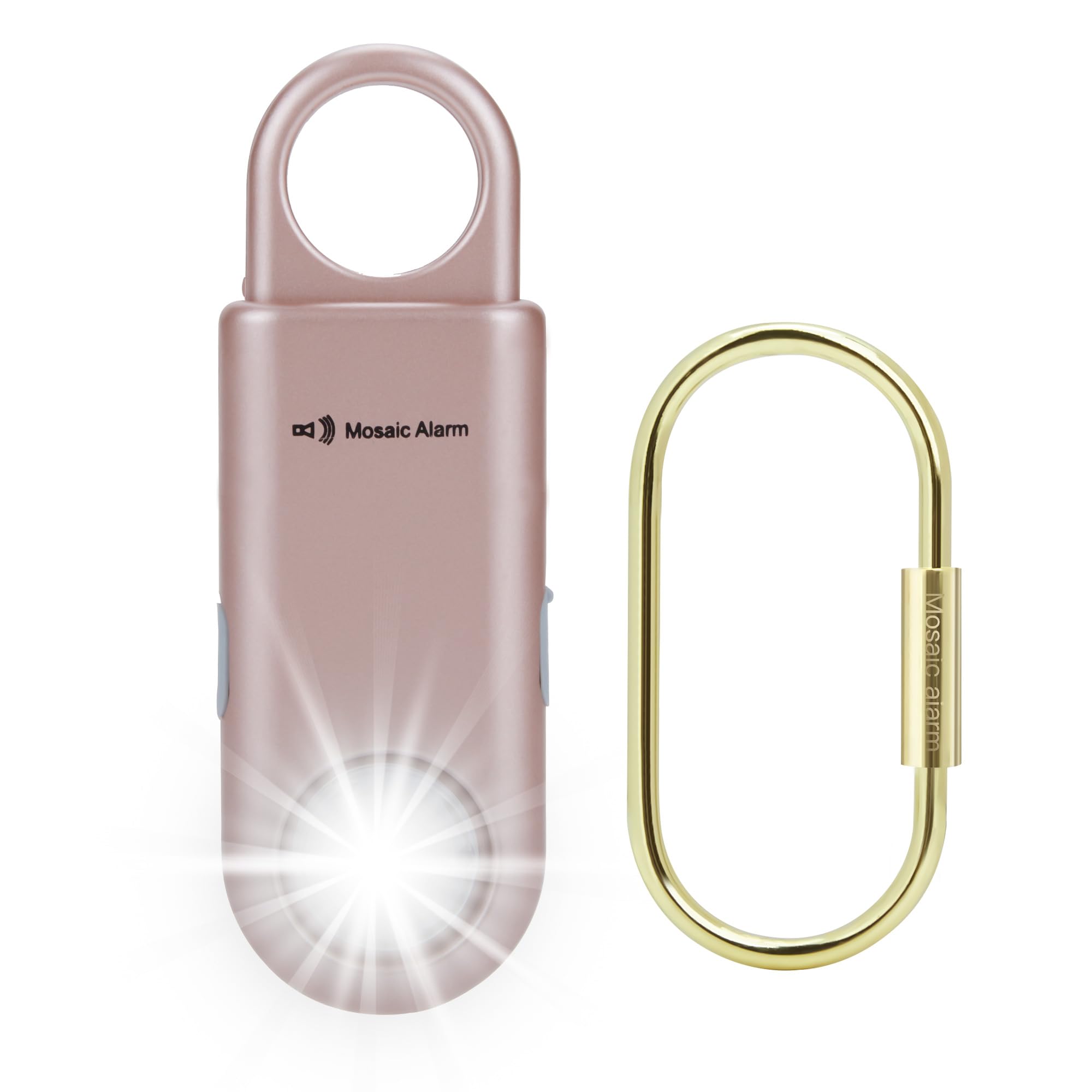 135dB Rechargeable Personal Safety Alarm Strobe Light Flashlight Keychain Siren for Women, College School Students Emergency SOS