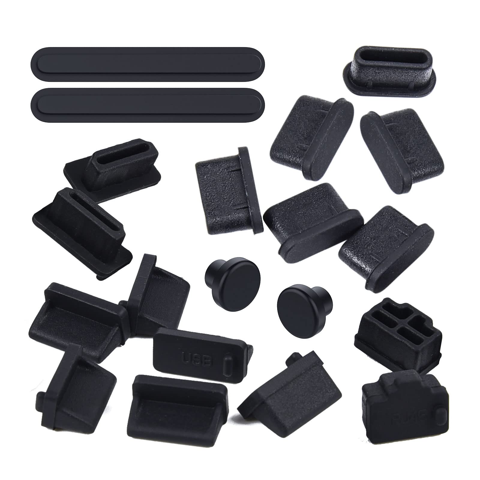 20 Pcs Usb Port Cover, 6 Types Silicone Laptop Ports Cover Dust Plugs Caps For Type C/Usb C, Usb Female Plug, Hdmi, Rj45, Sd Car