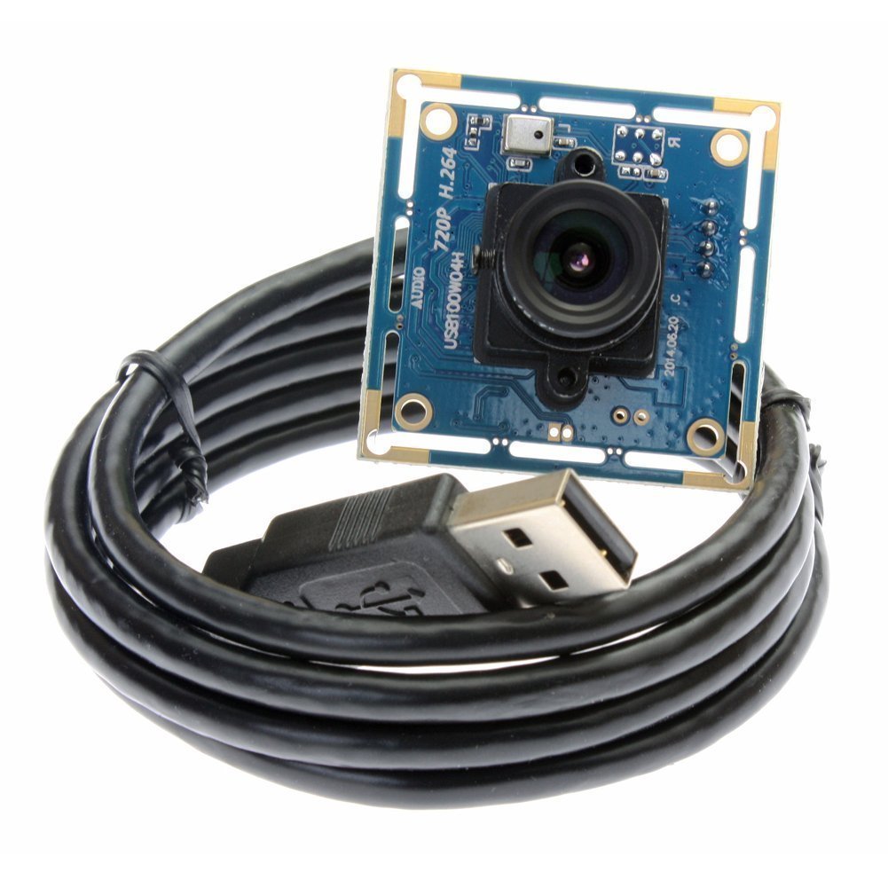 Elp 720P Hd Usb Camera Module With Microphone H.264 Mini Uvc Usb2.0 Audio Video Webcam Board For Android Linux Windows Mac Video Surveillance Pc Camera For Computer, Laptop, Raspberry Pi, Jetson Nano