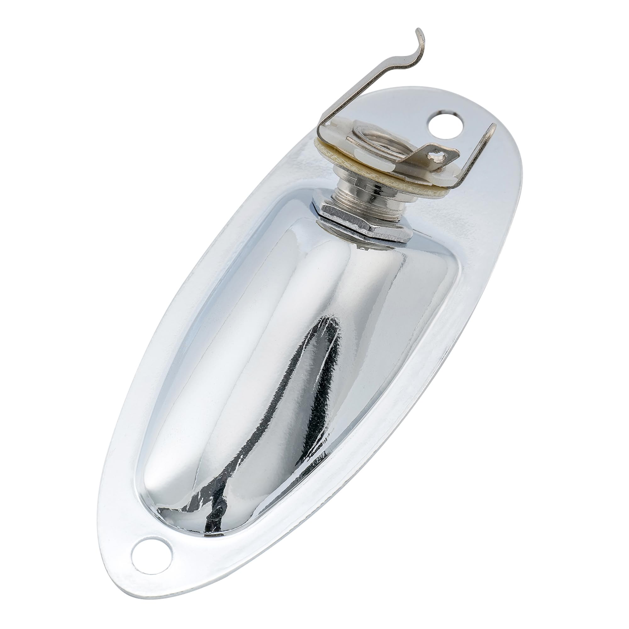 Musiclily Boat Style 1/4'' Loaded Guitar Input Jack Socket Plate Output Boat Style Jack Ferrule For Fender Strat Stratocaster El