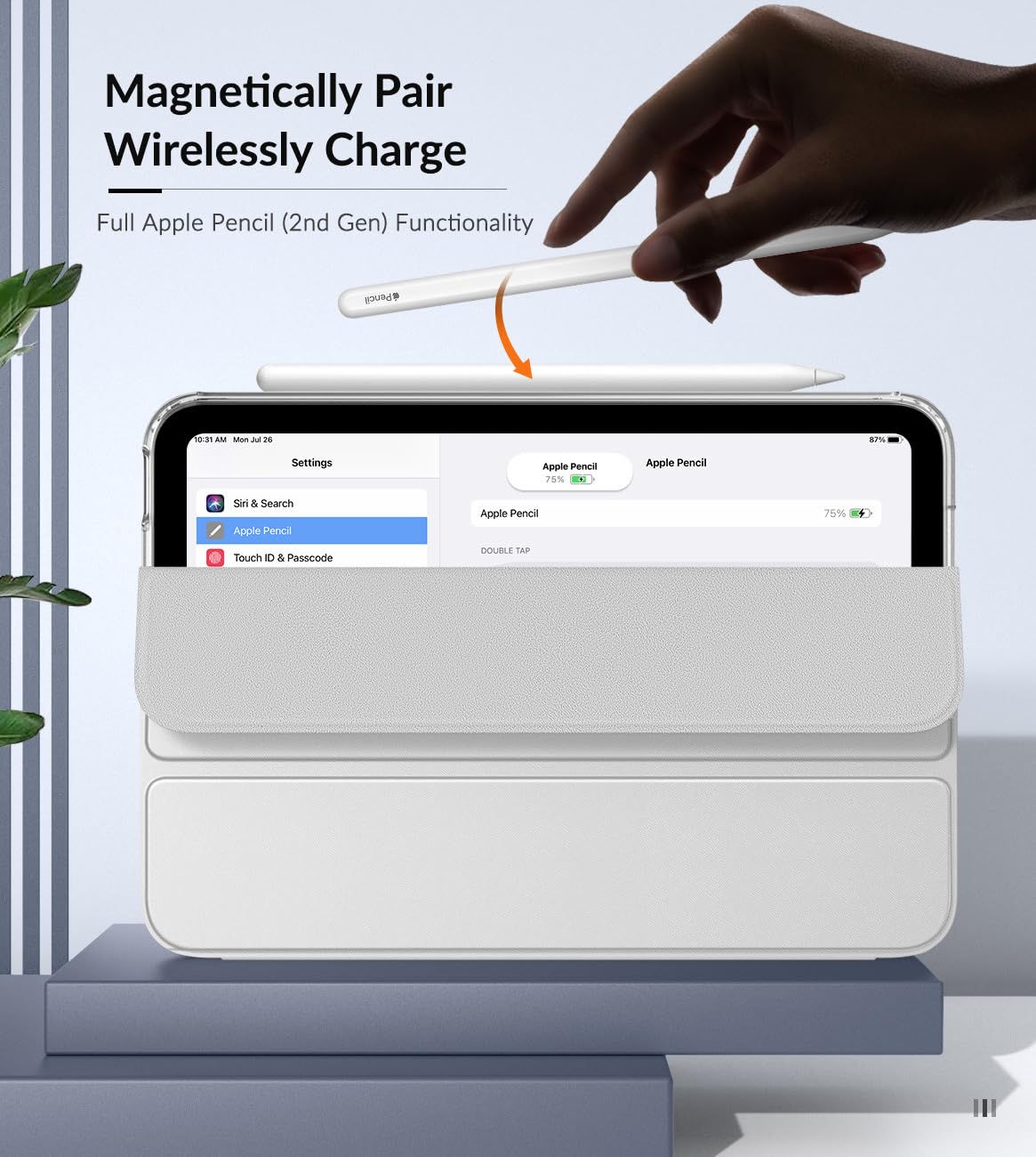 MoKo Case Fit New iPad Mini 7 (A17 Pro) 2024, iPad Mini 6th Generation Case 2021 (8.3 inch), iPad Mini 6 Case, Soft TPU Translucent Frosted Back Cover Case for iPad Mini 7th, Silver