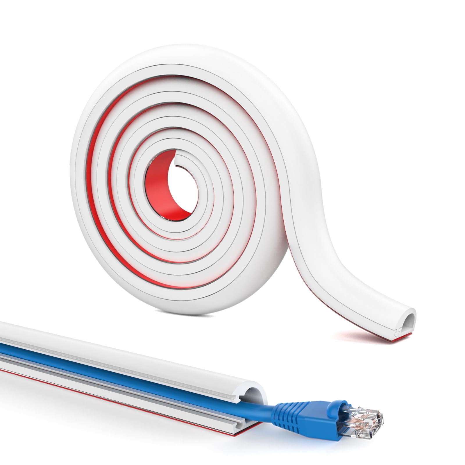 Uomtfai Wall Cord Hider 78 Inch, Self Adhesive Cable Hider Cord Cover For Wires, Flexible Wire Cover Cable Raceway For Cord Mana