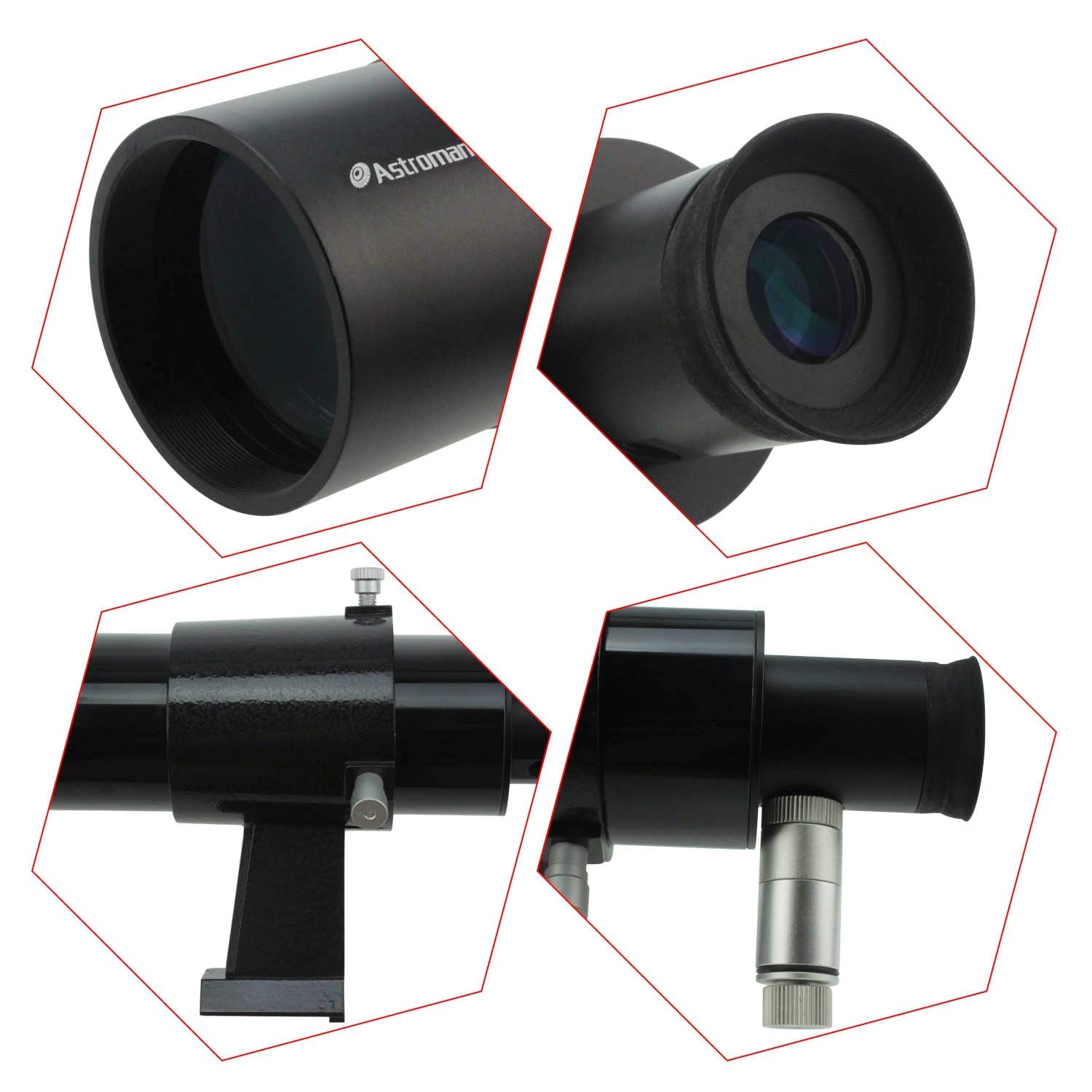 Astromania 9X50 Illuminated Finder Scope, Black   It Provides Both A Bright Image And Comfortable Viewing