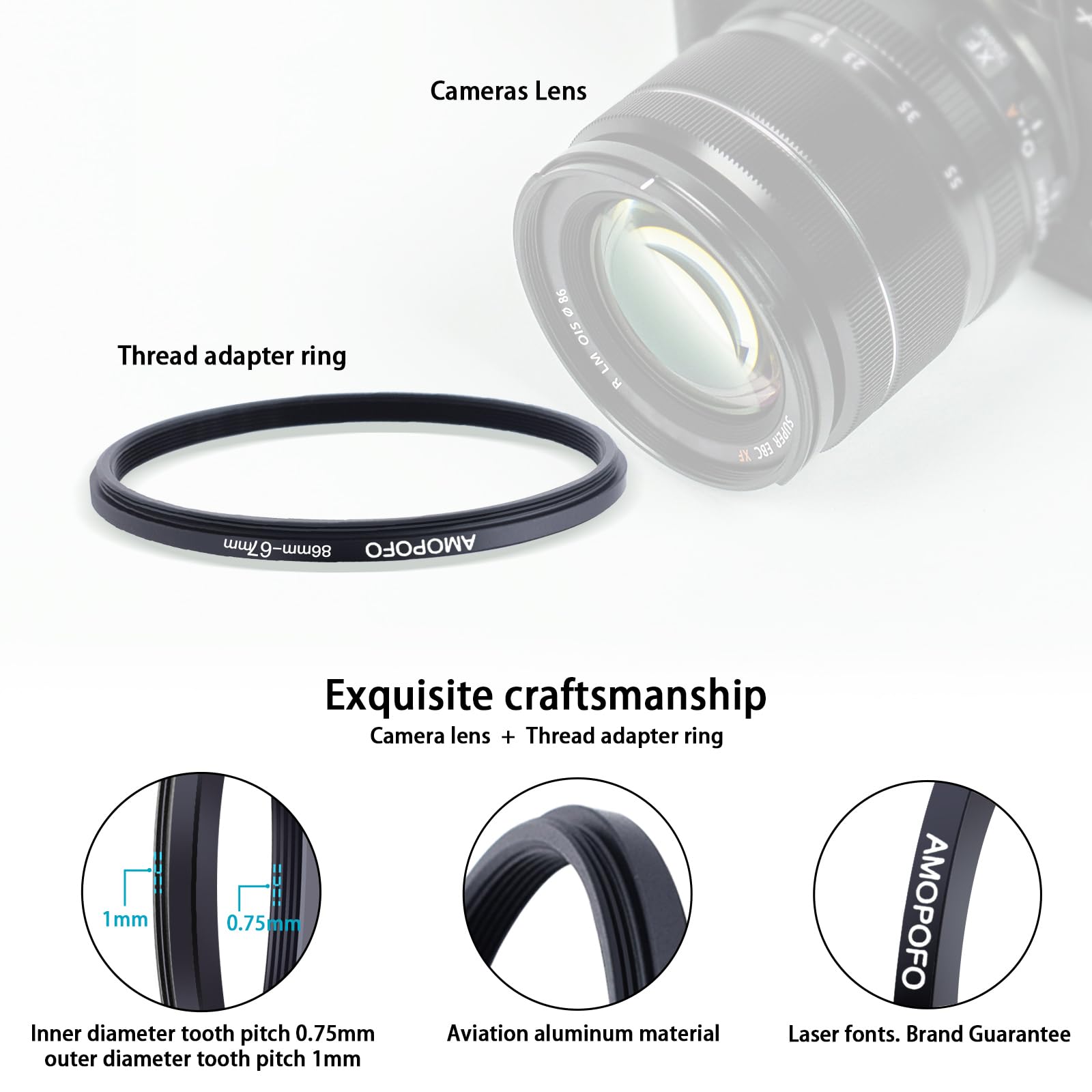 86Mm Lens To 67Mm Camera Filter Ring,86Mm To 67Mm Step Down Ring Filter Adapter For 67Mm Uv,Nd,Cpl,Metal Step Down Ring