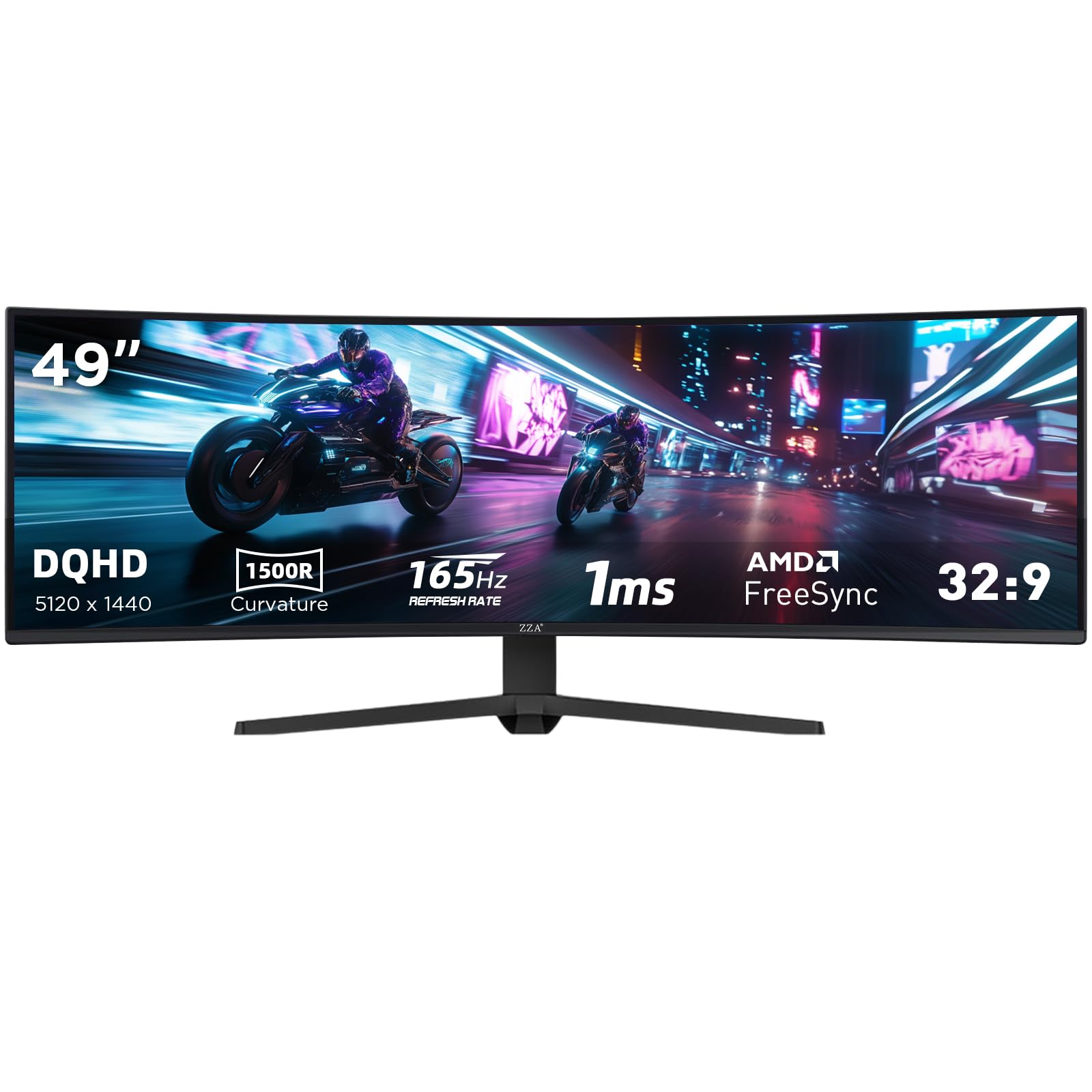 Kovryx 49 Inch Ultrawide Curved Gaming Monitor, Dual QHD 5120  1440 32:9, 165Hz 1ms, HDR, G-Sync & FreeSync Compatible, 1500R VA
