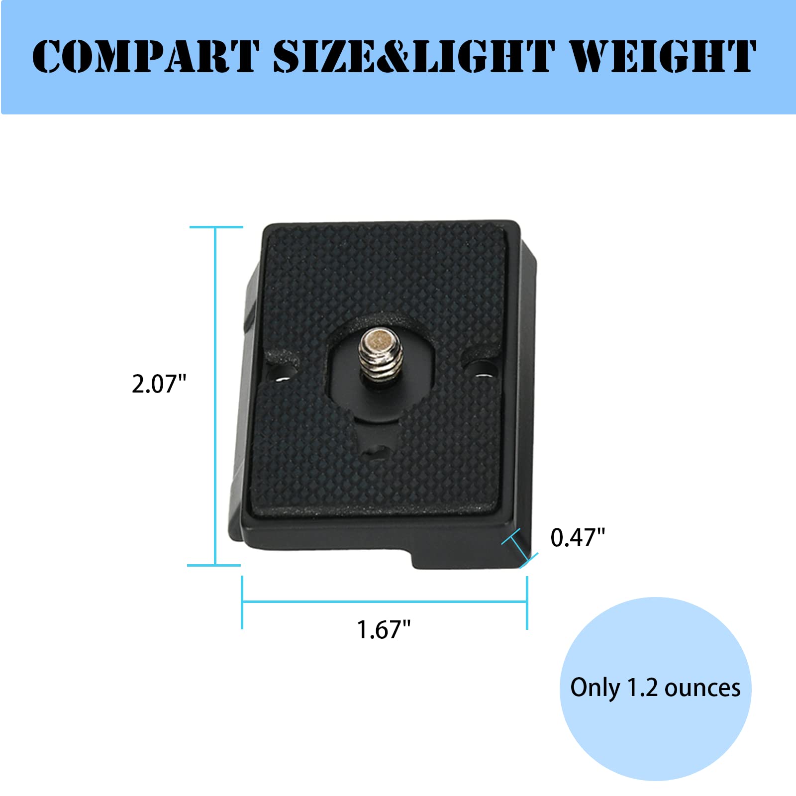 Ytvariw 323 Quick Release Plate 1/4'' Screw Tripod Camera Compatible For Manfrotto 200Pl 14 Rc2 Camera Tripod Ball Head 2Pcs,Bla