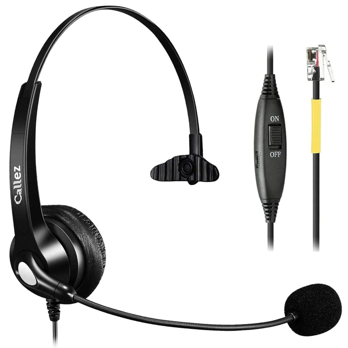 Callez Rj9 Phone Headset Office Telephone Headset With Microphone Noise Cancelling For Yealink T23G T33G T40G T46G T46S T48S T46