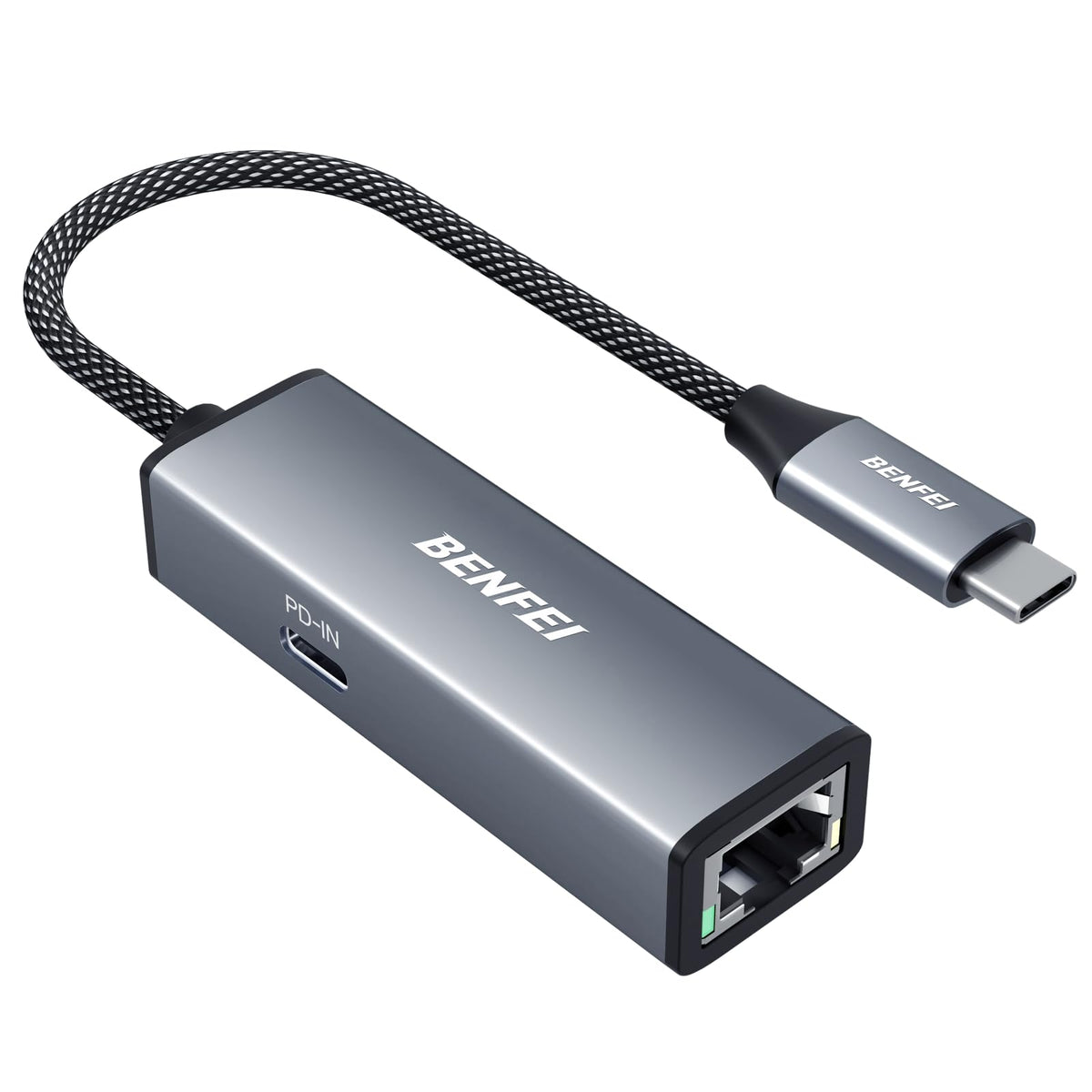 Benfei Usb C To Ethernet Gigabit Adapter With 100W Power Delivery, Thunderbolt 3/4 To Rj45 Ethernet Lan Network Adapter Compatib