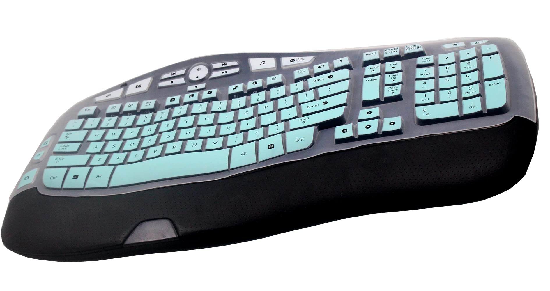 Dust Proof Silicone Keyboard Protector Skin Cover Compatible With Logitech K350 Mk550 Mk570 Wireless Wave Keyboard (Mint Ombre)