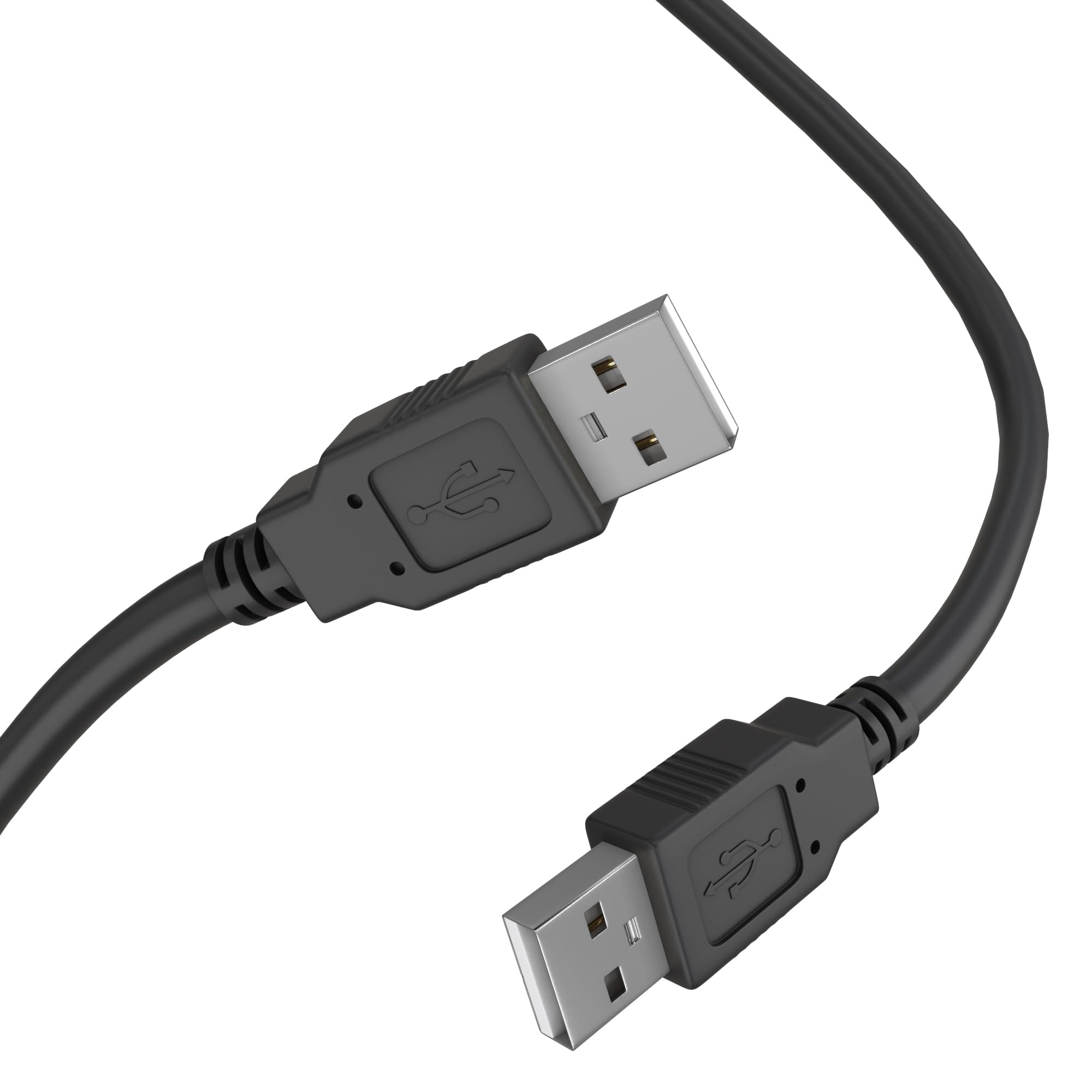 Cmple Usb 2.0 Male To Male Cable High-Speed Usb 2.0 A To A Extension Cable For Data Transfer - 10 Feet, Black