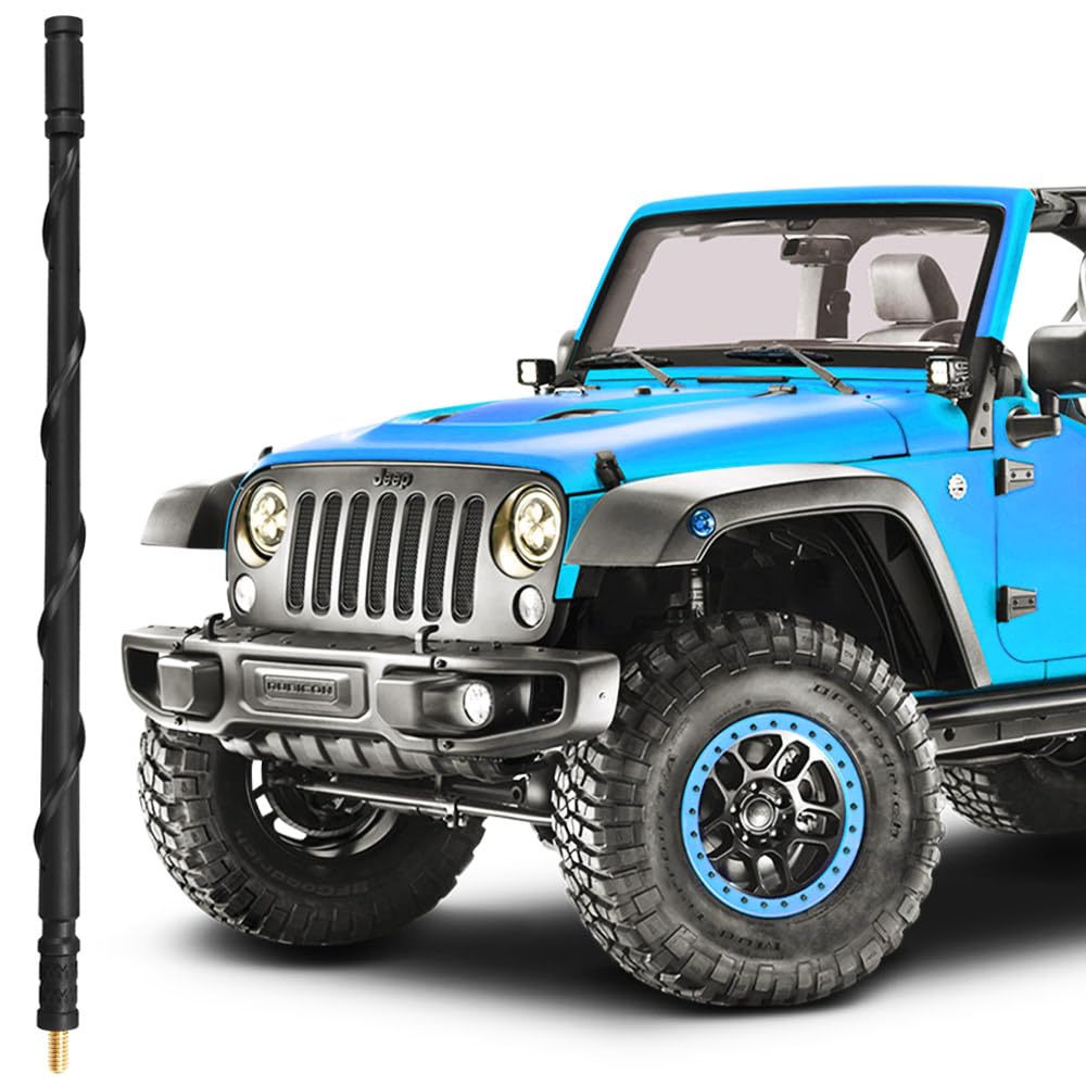Basiker Antenna For Jeep Wrangler Gladiator Jk Jt Jl Rubicon Sahara 2007 2022 2023 2024 2025 | 13 Inch Car Replacement Antenna | Wrangler Jeep Accessories For Am Fm Radio Reception