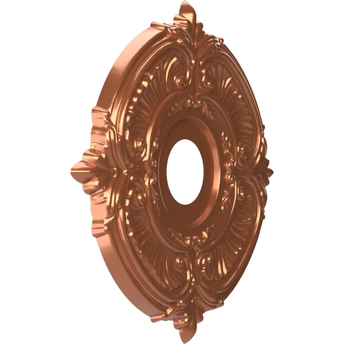 Ekena Millwork Cmp16Atbco Attica Thermoformed Pvc Ceiling Medallion (Fits Canopies Up To 5 5/8''), 16''Od X 3 1/2''Id X 1''P, Br