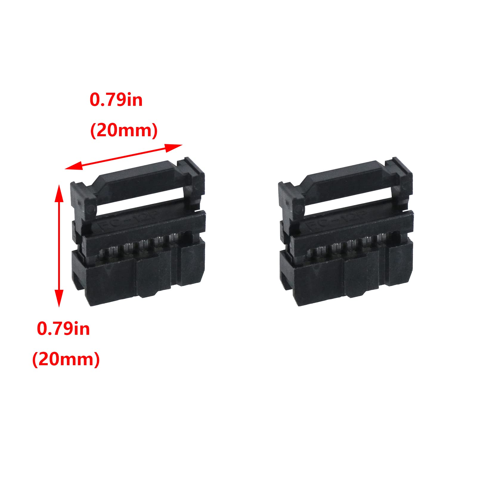 Antrader 20 Sets 2X6 Fc-12P 2.54Mm Dual Rows Idc Sockets Female Connector For Flat Ribbon Cable