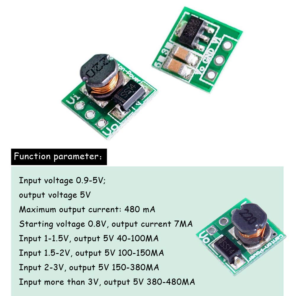 Comidox 1.5V 1.8V 2.5V 3V 3.3V 3.7V 4.2V To 5V Dc Dc Step Up Power Module Voltage Boost Converter Board 0.9 5V To 5V 5Pcs