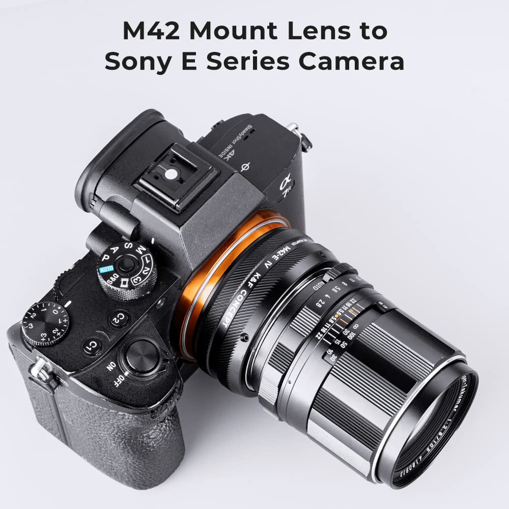 K&F Concept Lens Mount Adapter M42 Nex Iv Manual Focus Compatible With M42 Lens And Sony E Mount Camera Body