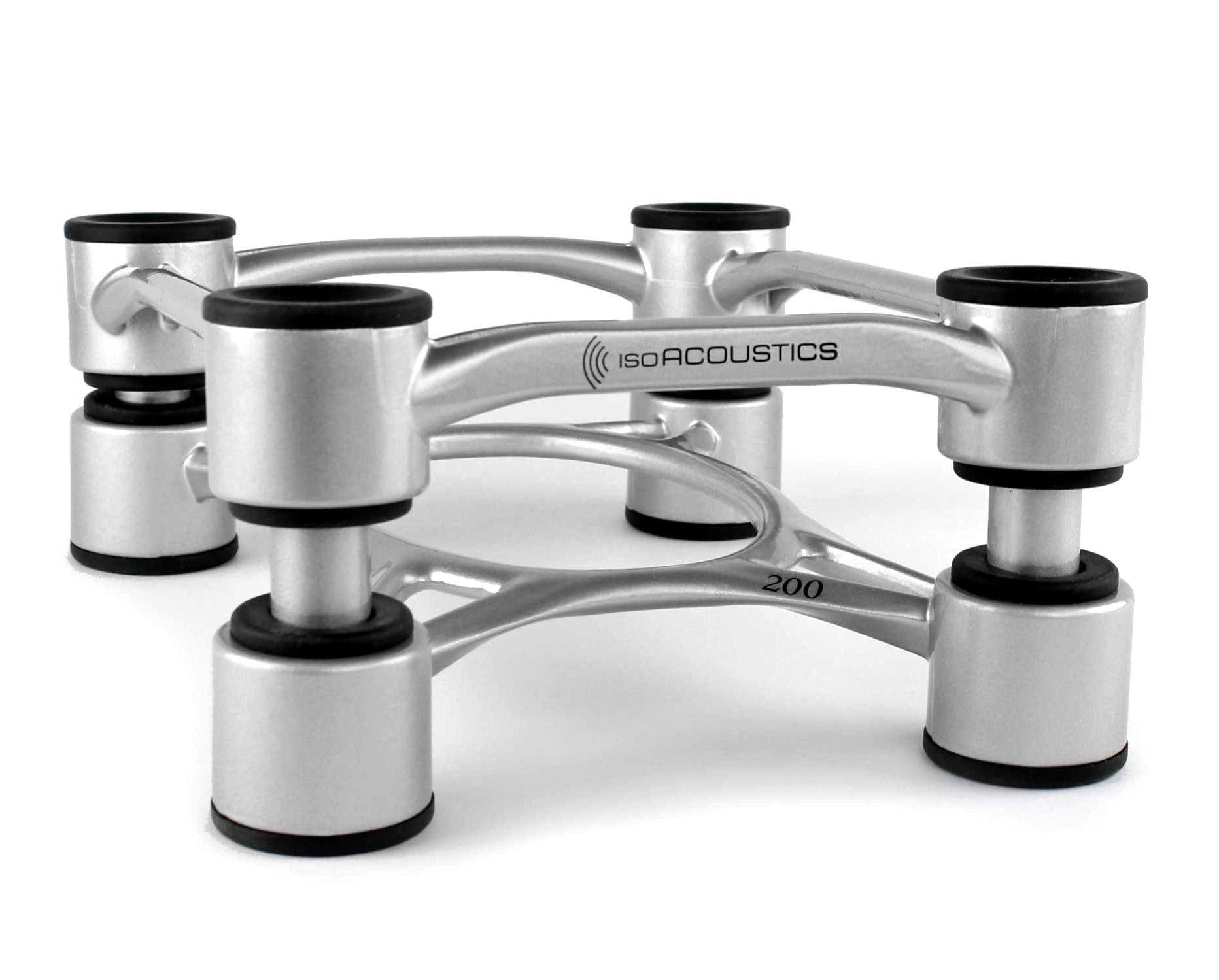 Isoacoustics Aperta Series Isolation Speaker Stands With Tilt Adjustment: Aperta200 (7.8 X 10) Silver Pair