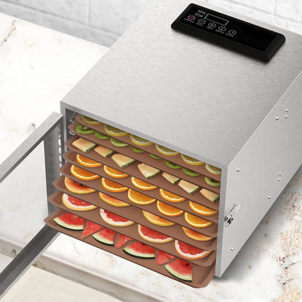 6 Pack Silicone Dehydrator Trays Compatible With Cosori Cp267 Fd, Nonstick Silicone Drye Sheets With Edge, Multi Purpose Reusabl