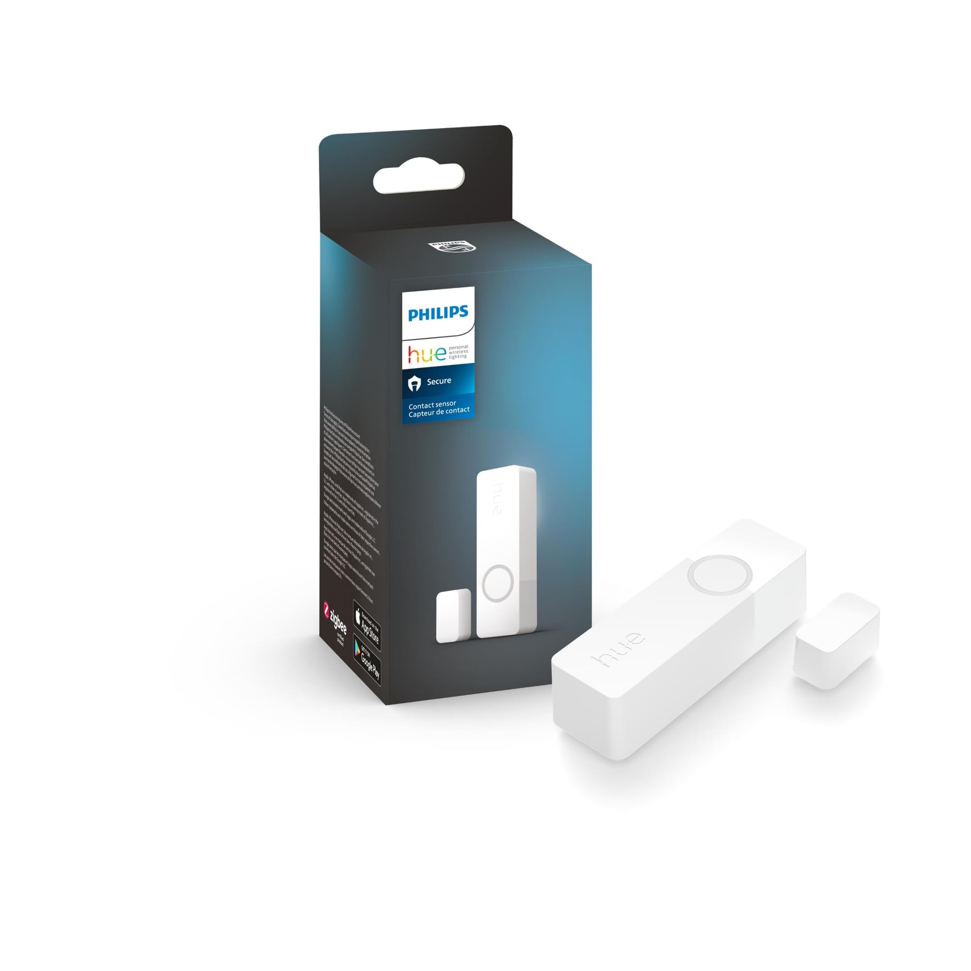 Philips Hue Secure Smart Contact Sensor, White  1 Pack  Made for Indoor Doors and Windows  Requires Hue Bridge  Works with T